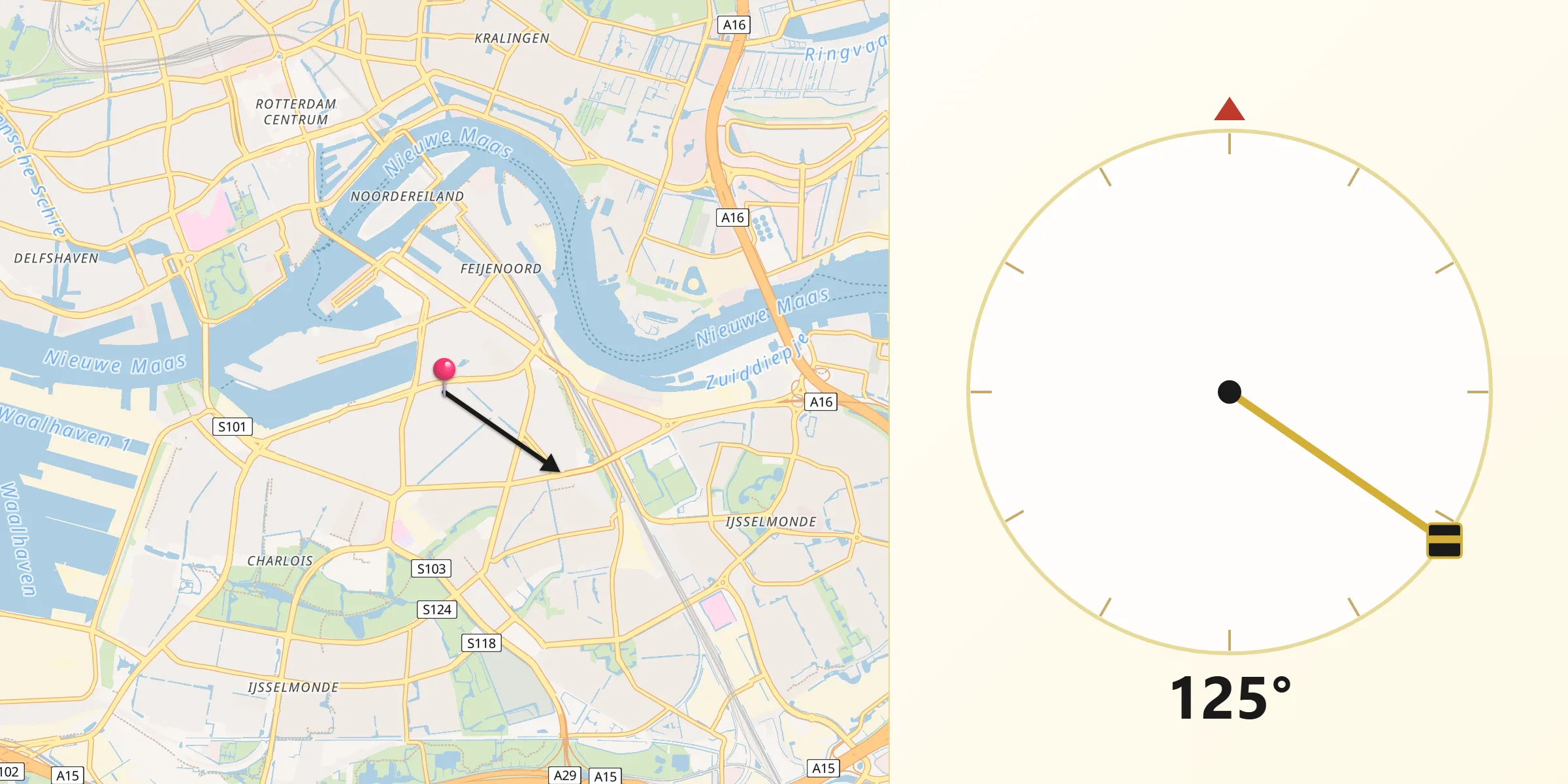 Qibla Richting vanaf Bloemhof