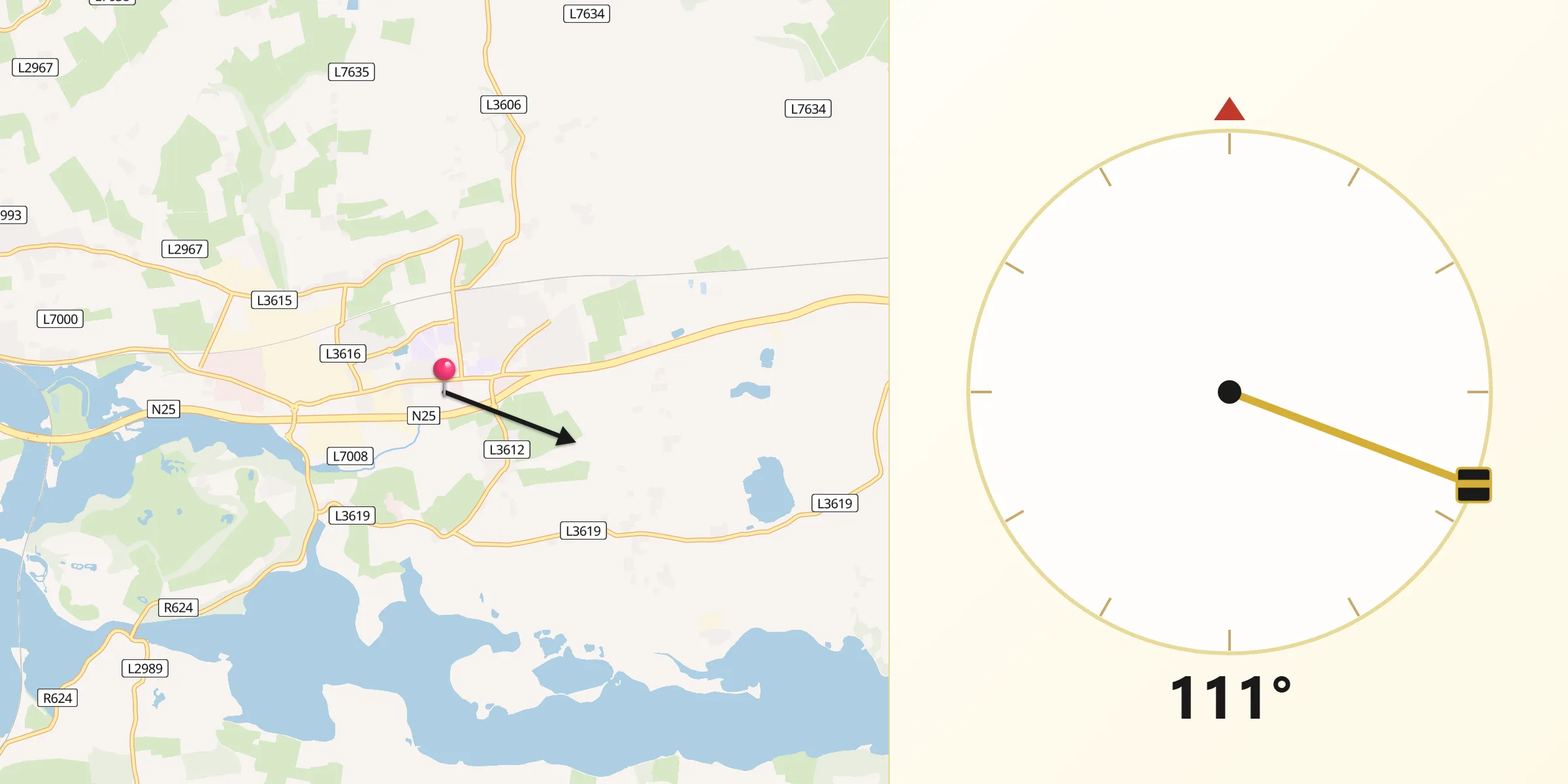 Qibla Direction from Carrigtwohill