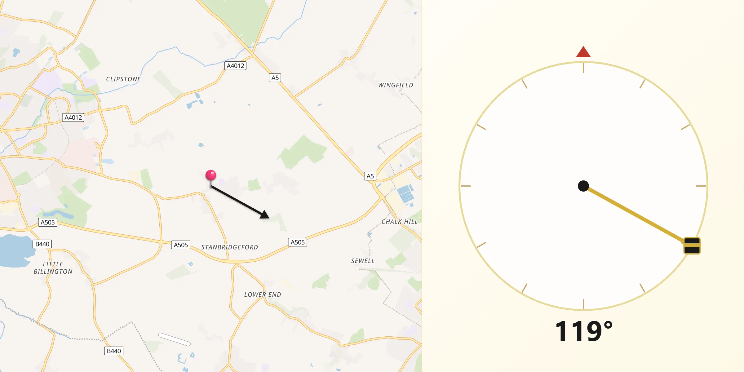 Qibla Direction from Stanbridge