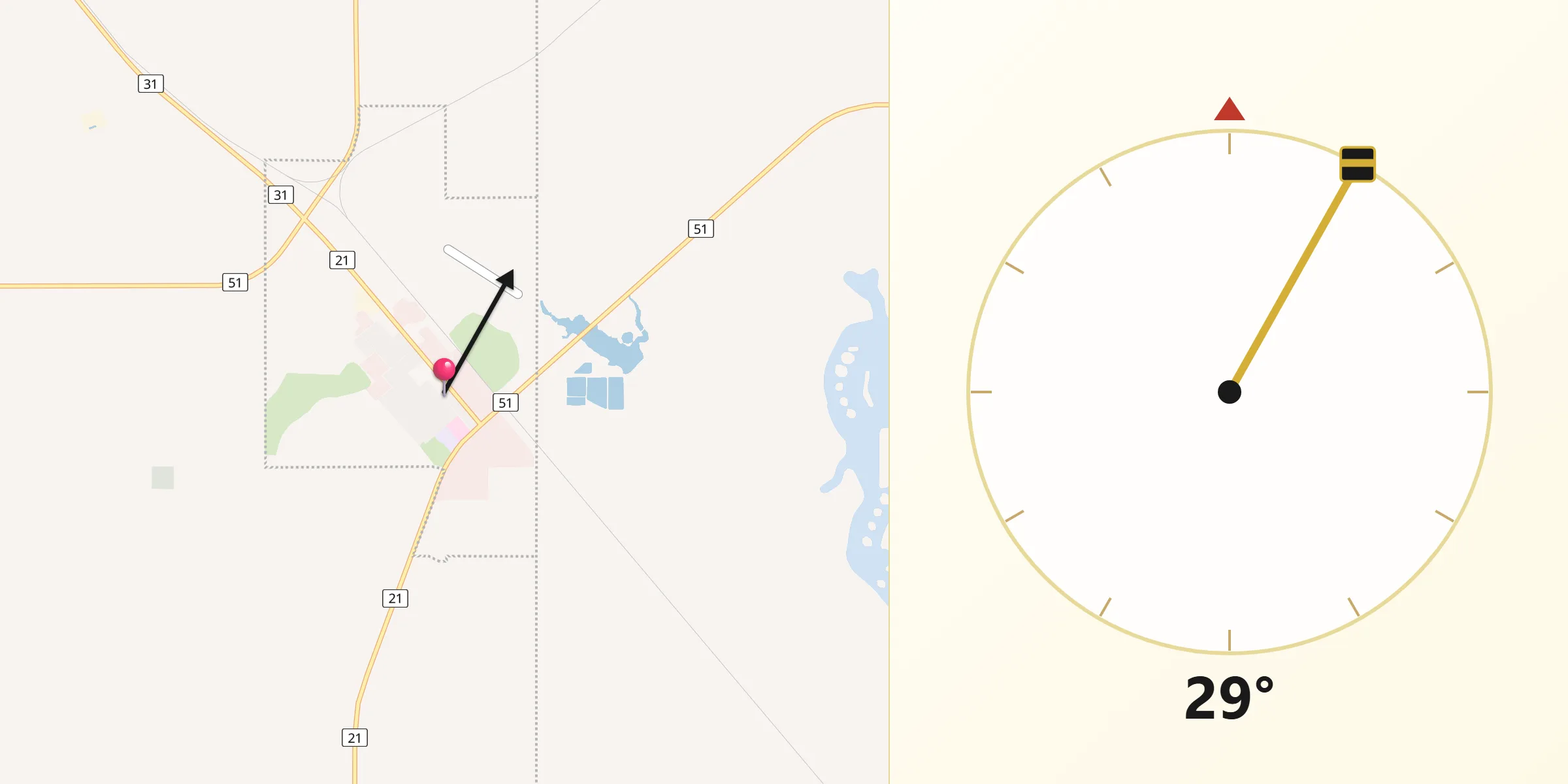 Qibla Direction from Kerrobert