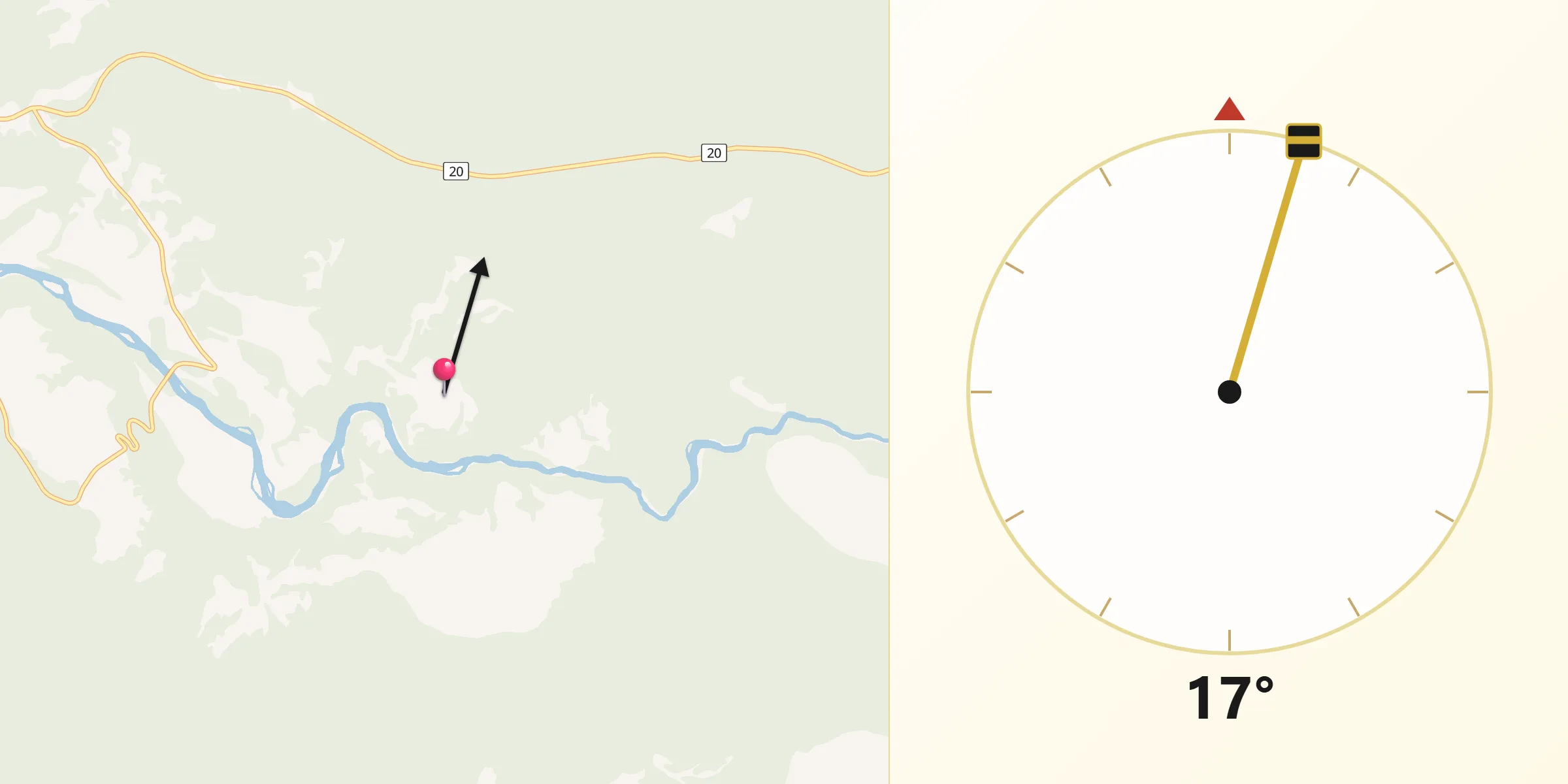 Qibla Direction from Hanceville