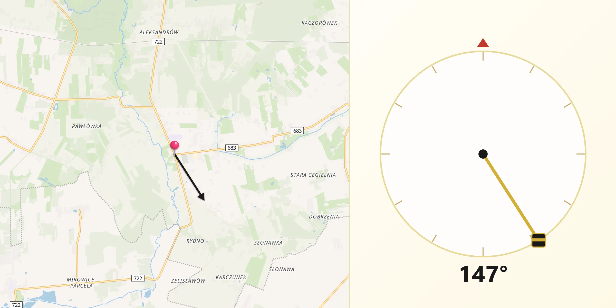 Kierunek Qibla z Prażmów