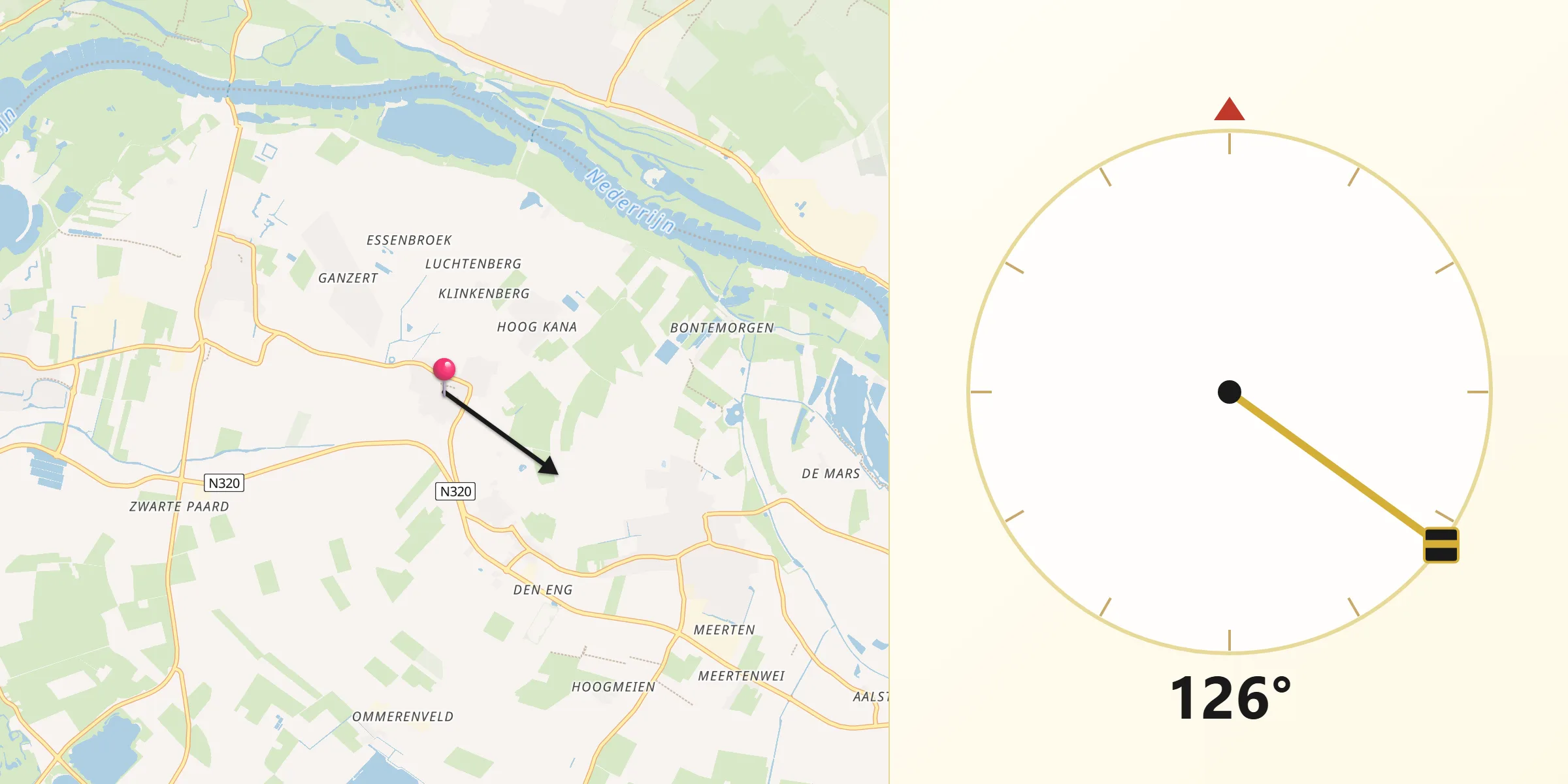 Qibla Richting vanaf Ingen