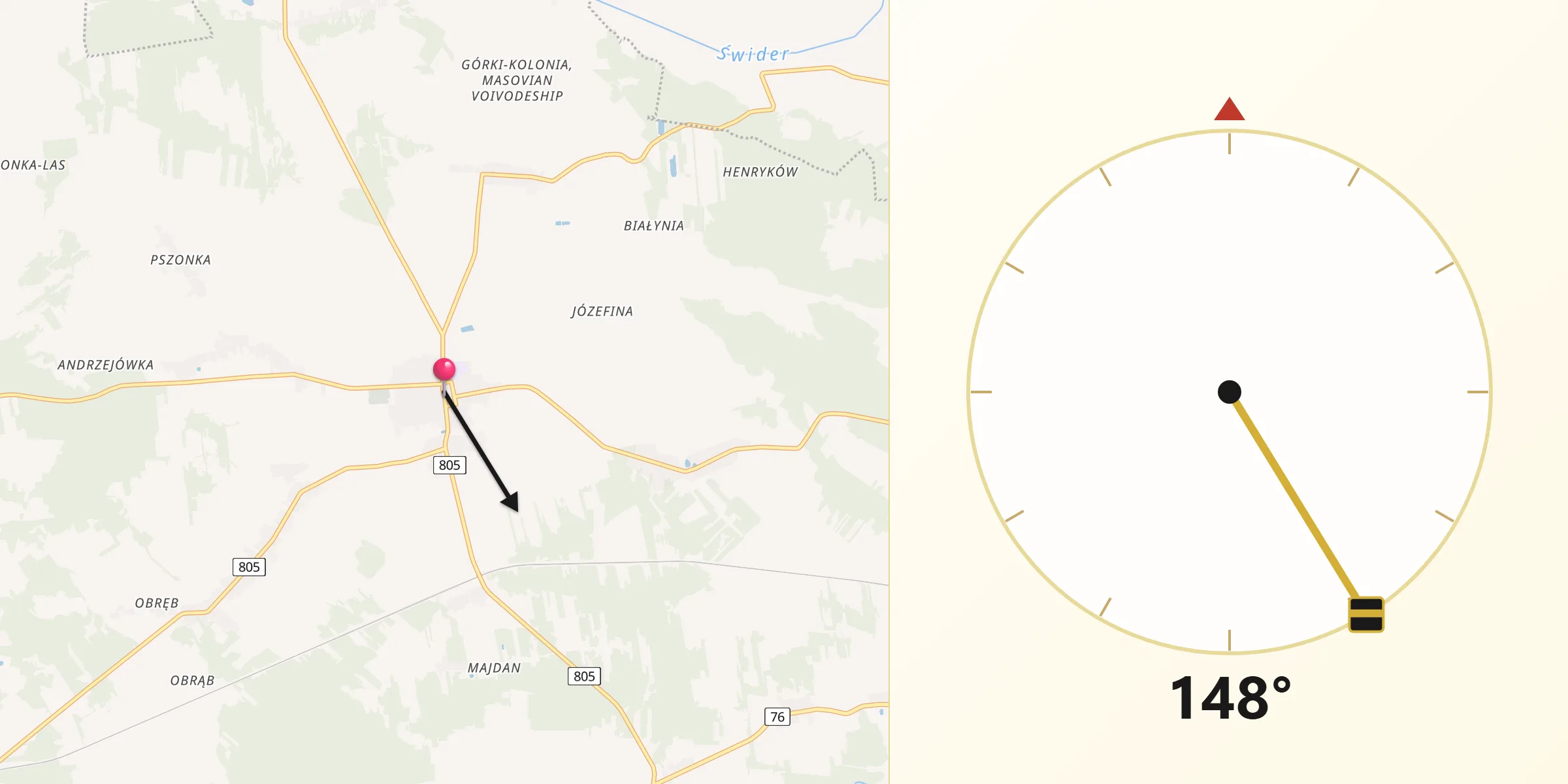 Kierunek Qibla z Parysów