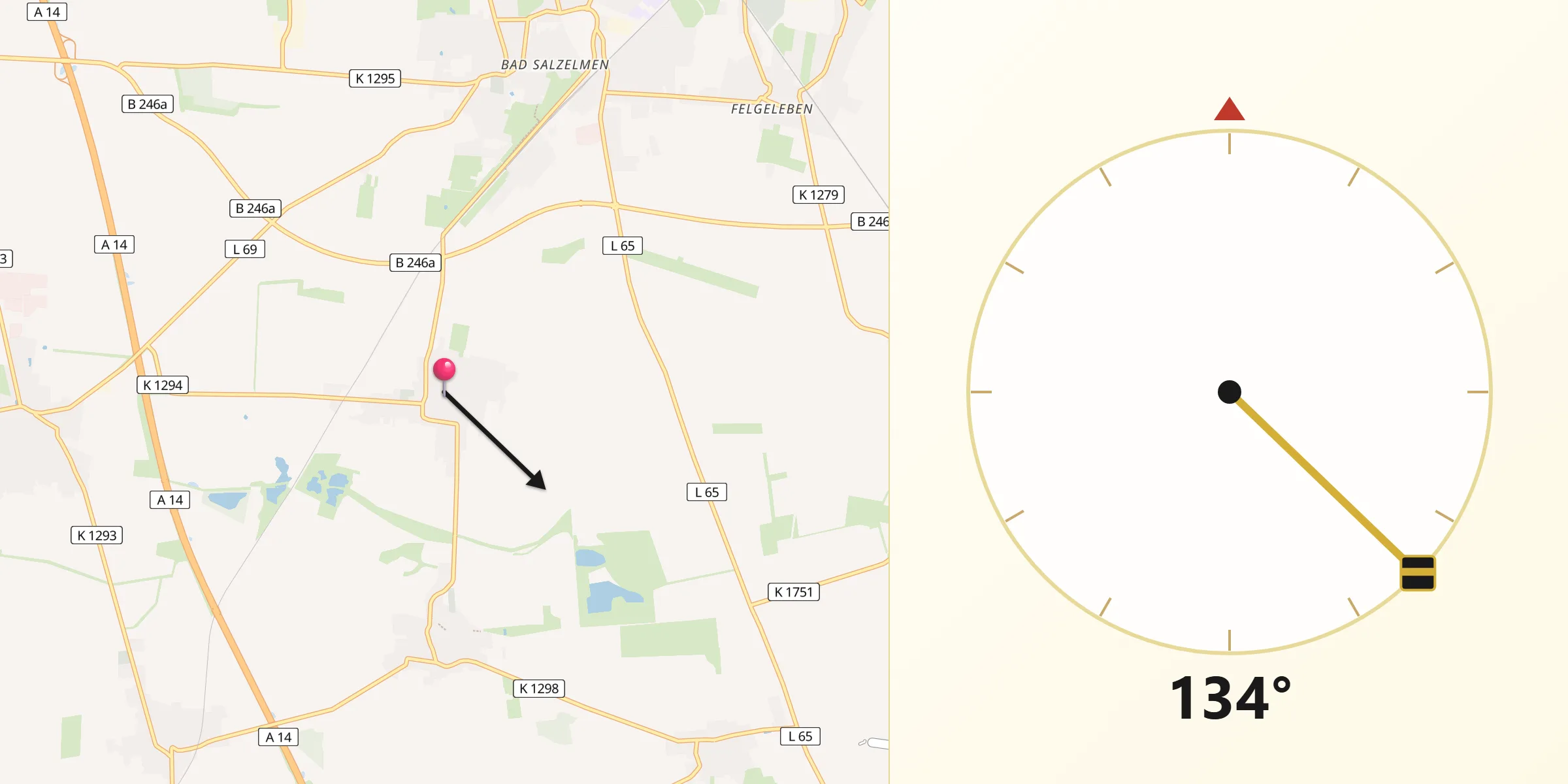 Qibla-Richtung von Eggersdorf