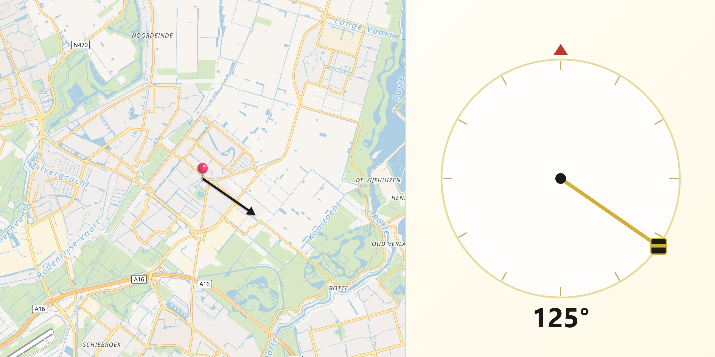 Qibla Richting vanaf Bergschenhoek