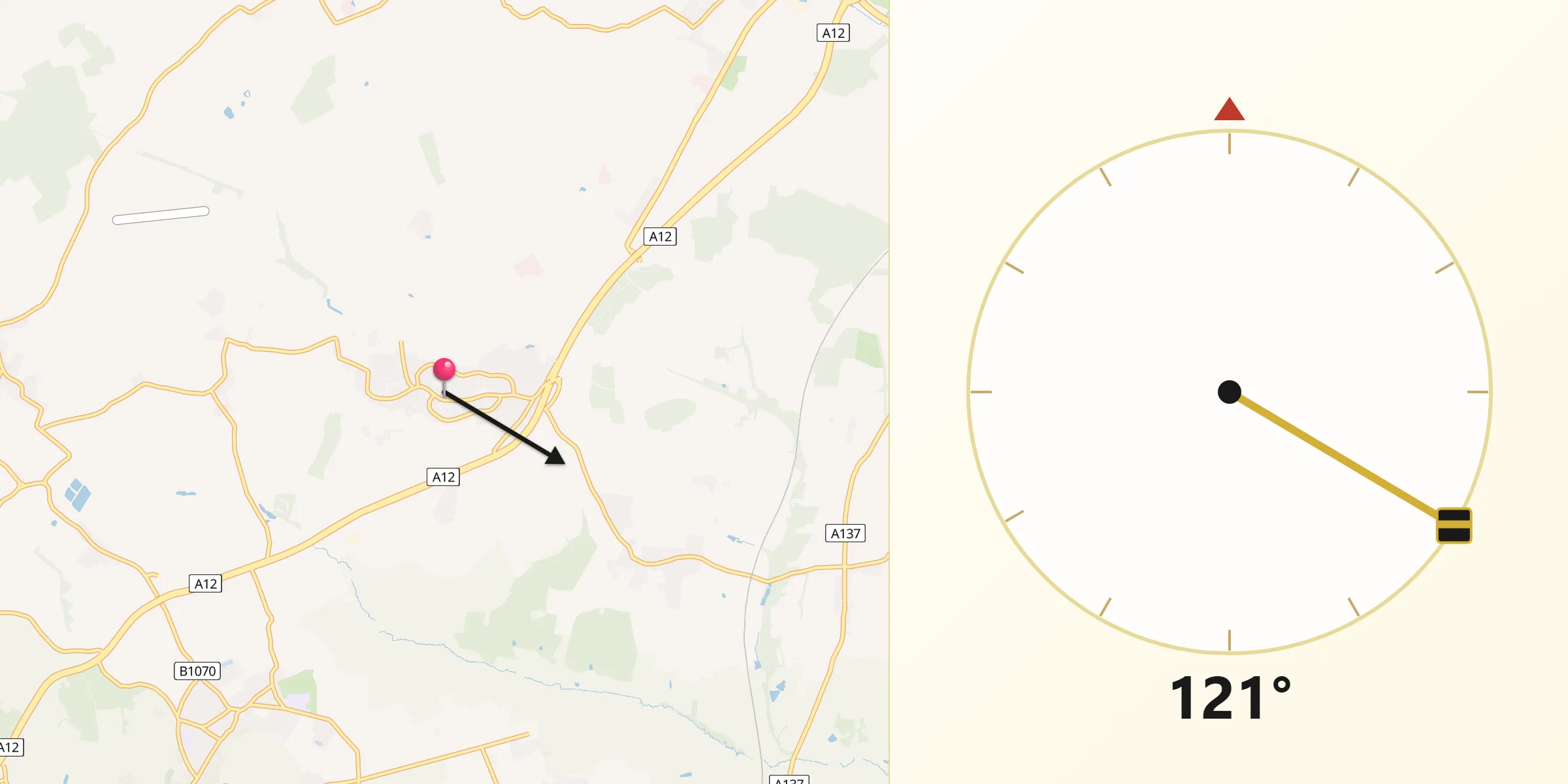 Qibla Direction from Capel Saint Mary