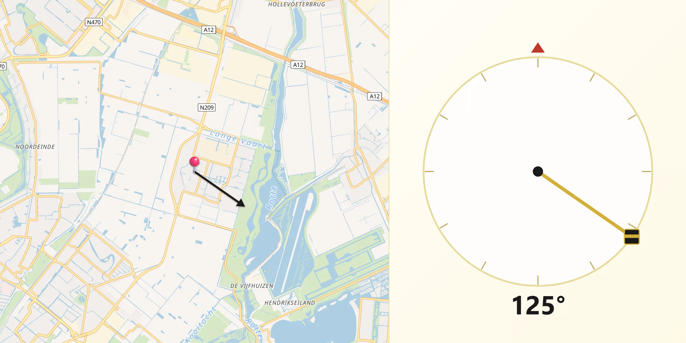 Qibla Richting vanaf Bleiswijk