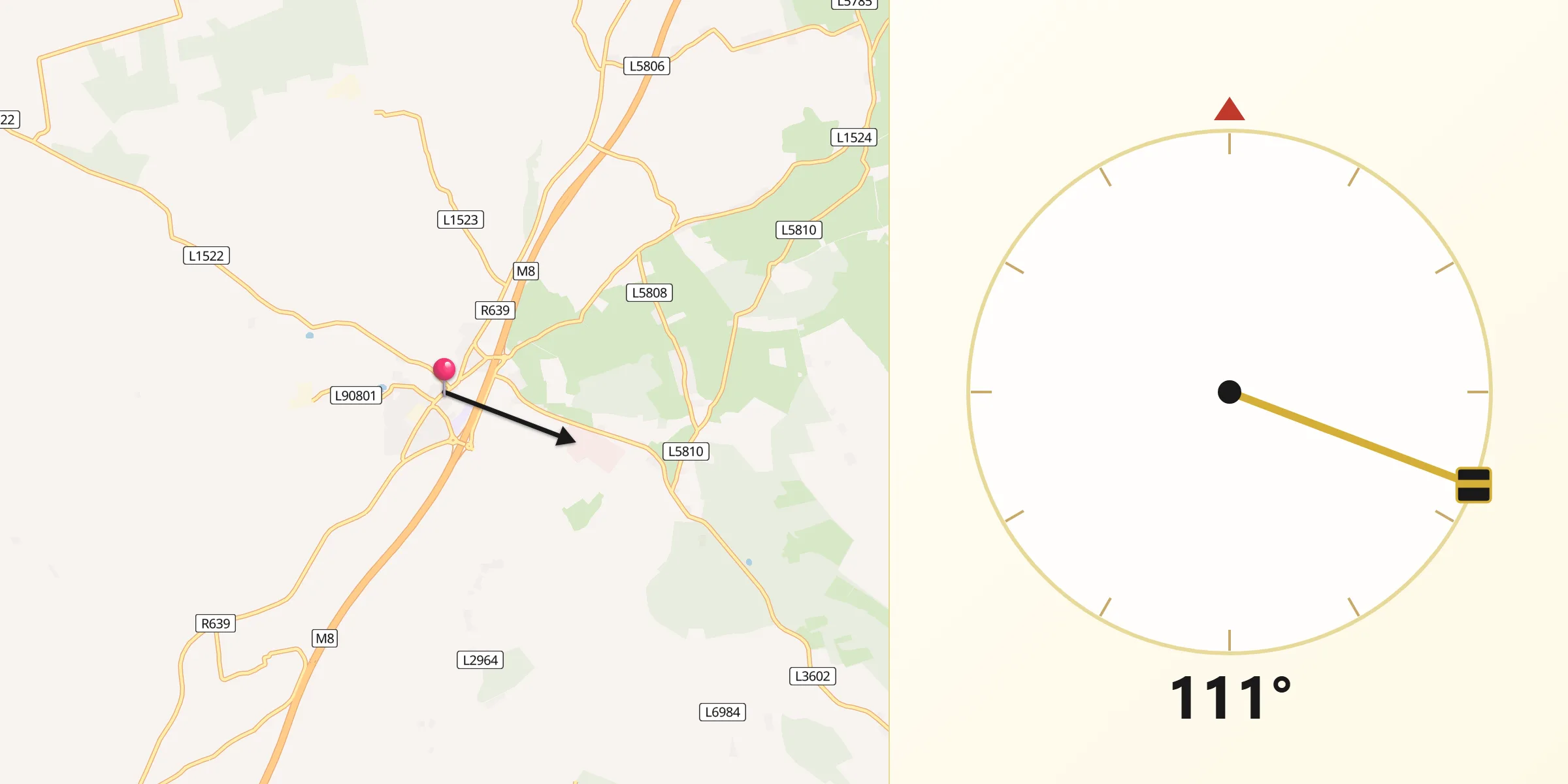 Qibla Direction from Watergrasshill