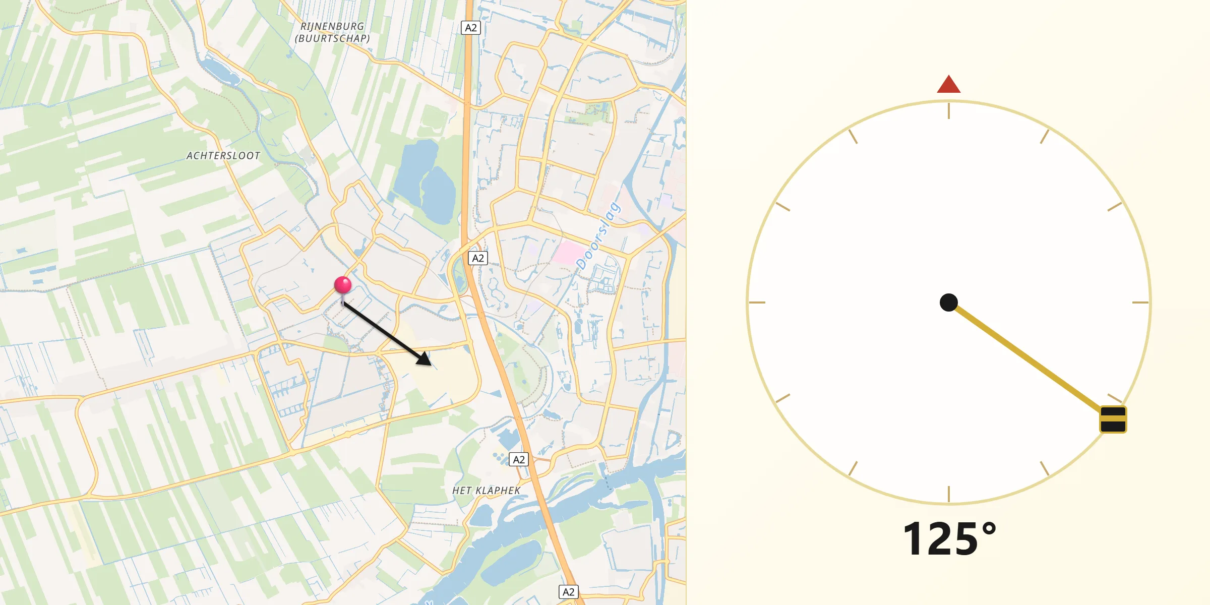 Qibla Richting vanaf IJsselstein