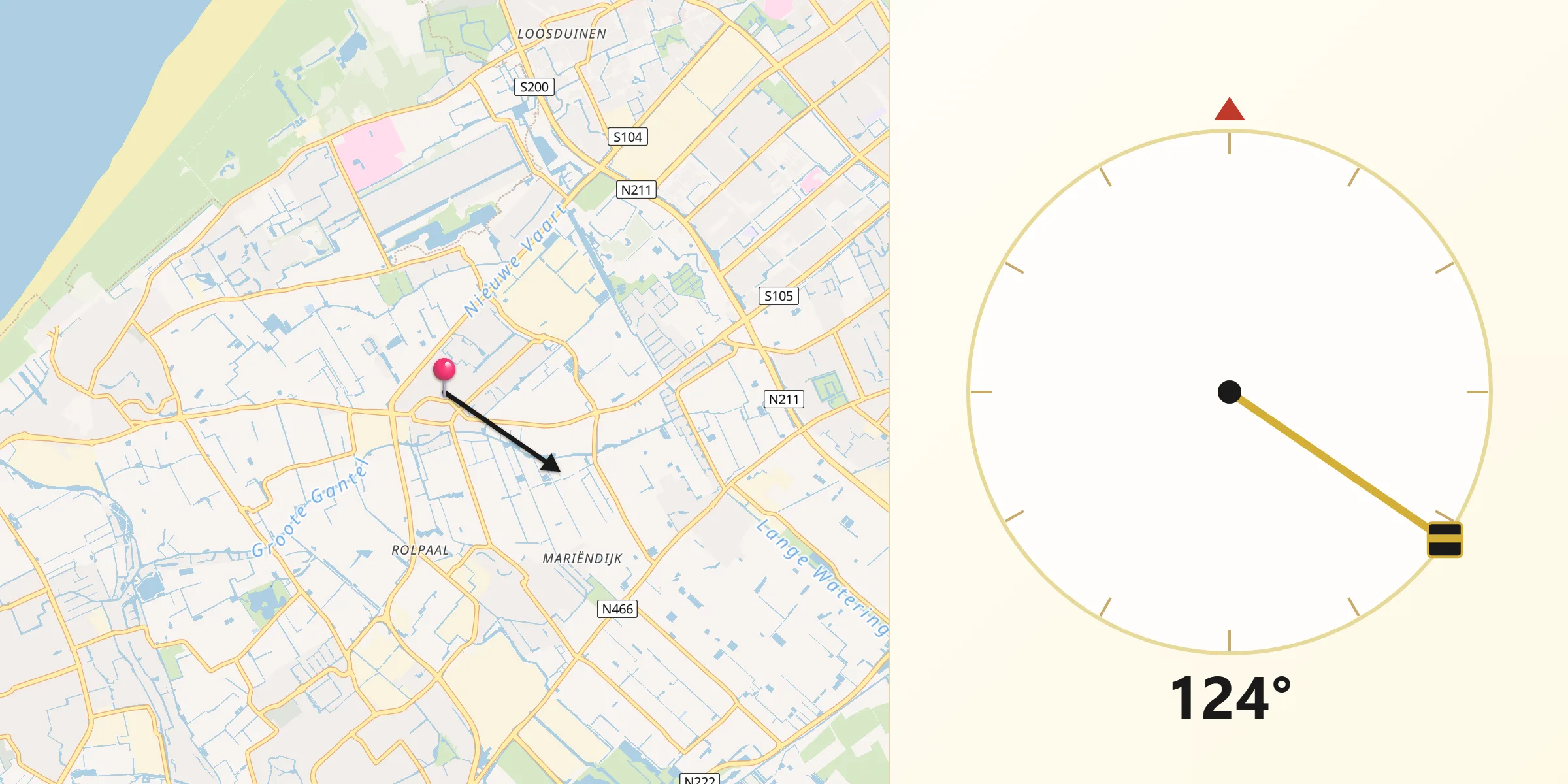 Qibla Richting vanaf Poeldijk