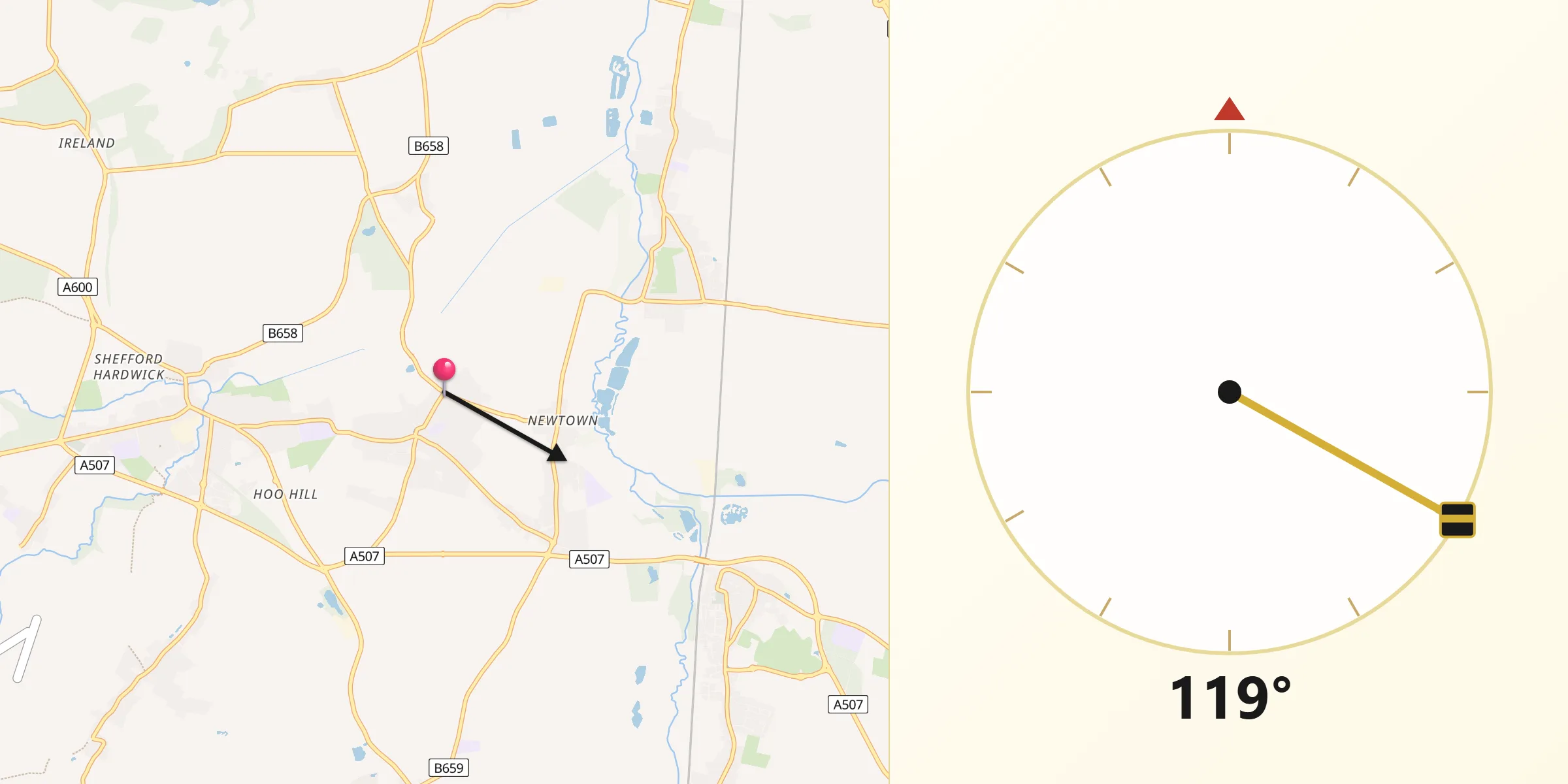 Qibla Direction from Clifton