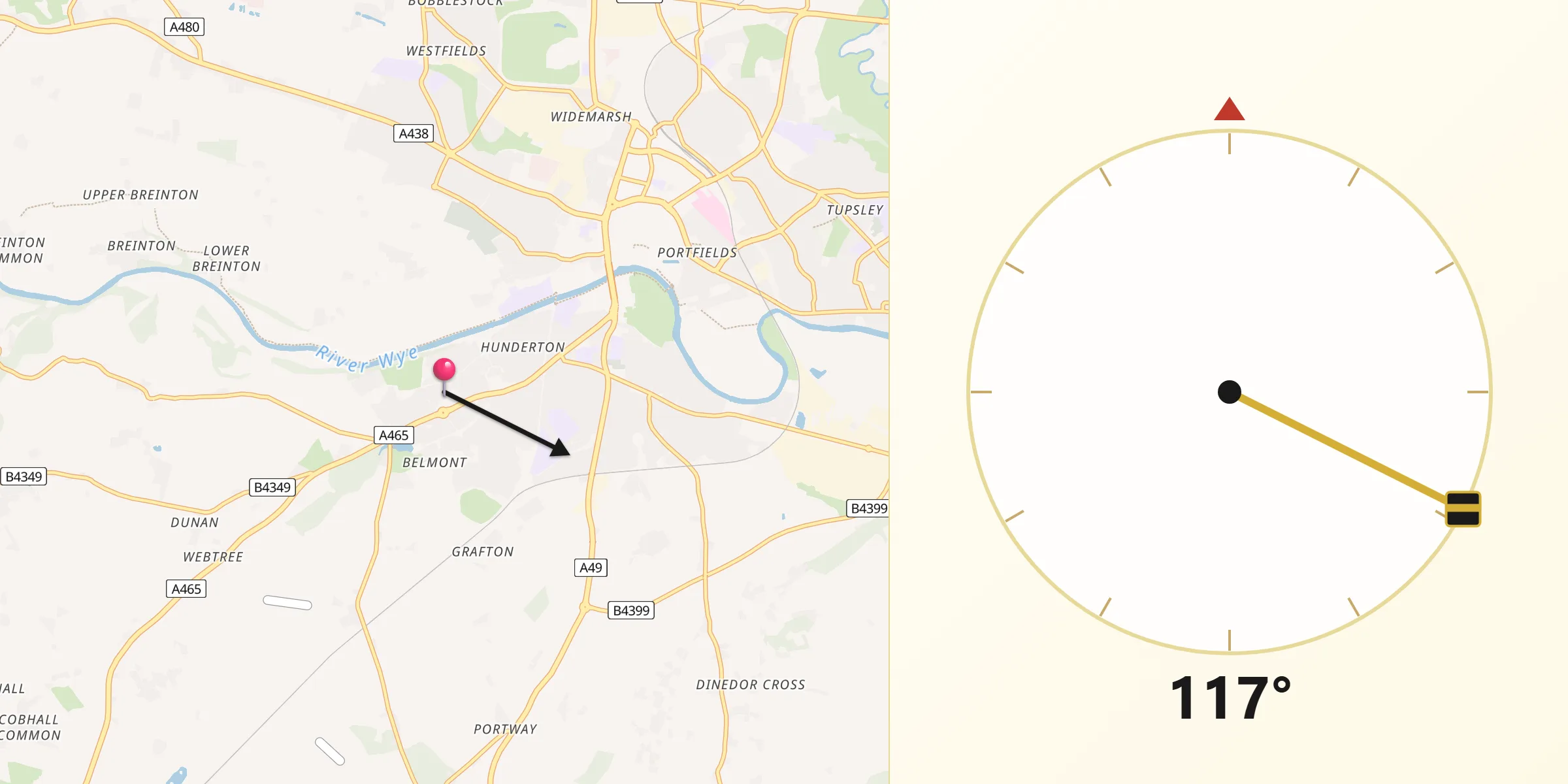 Qibla Direction from Belmont