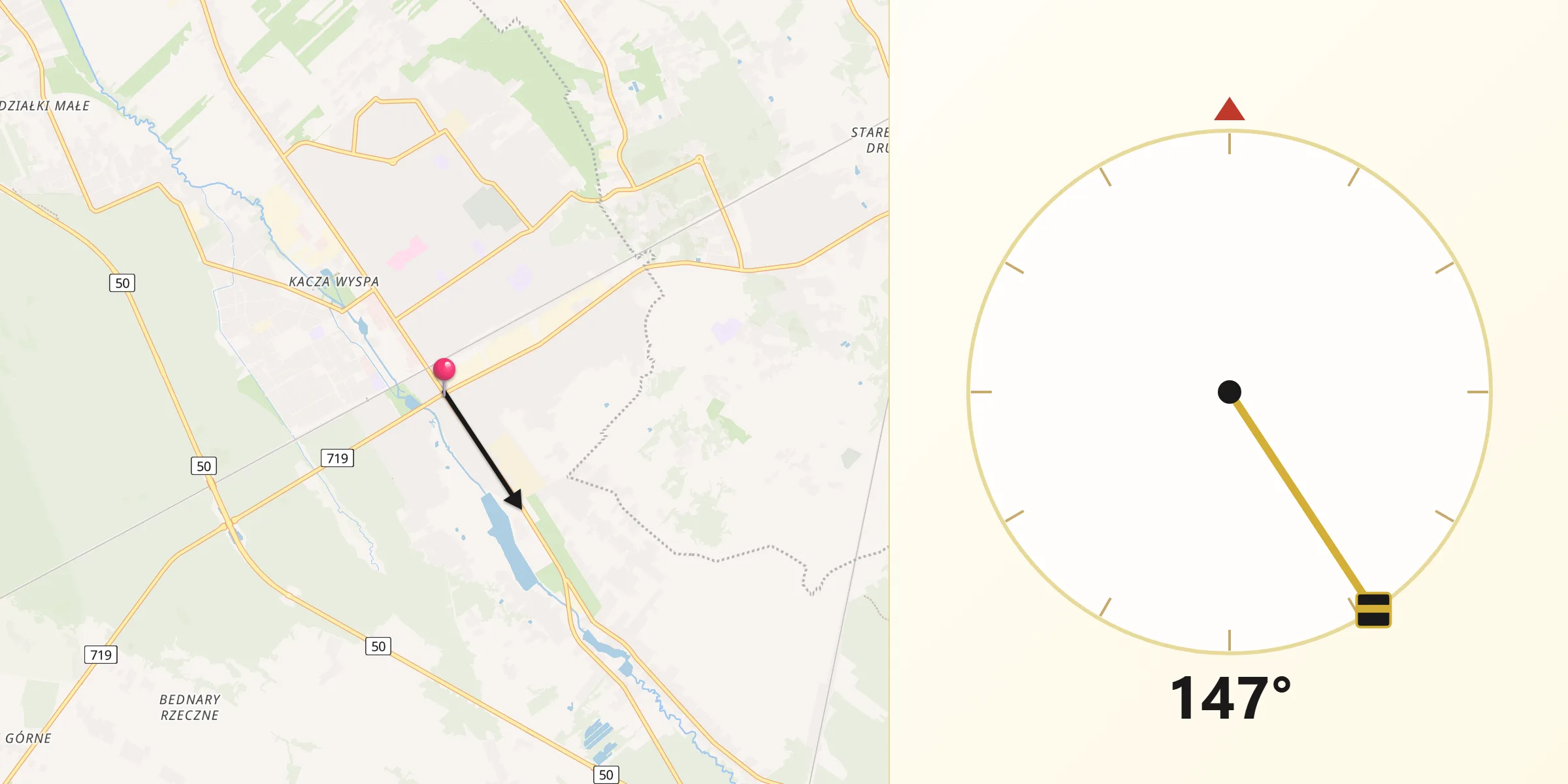 Kierunek Qibla z Żyrardów