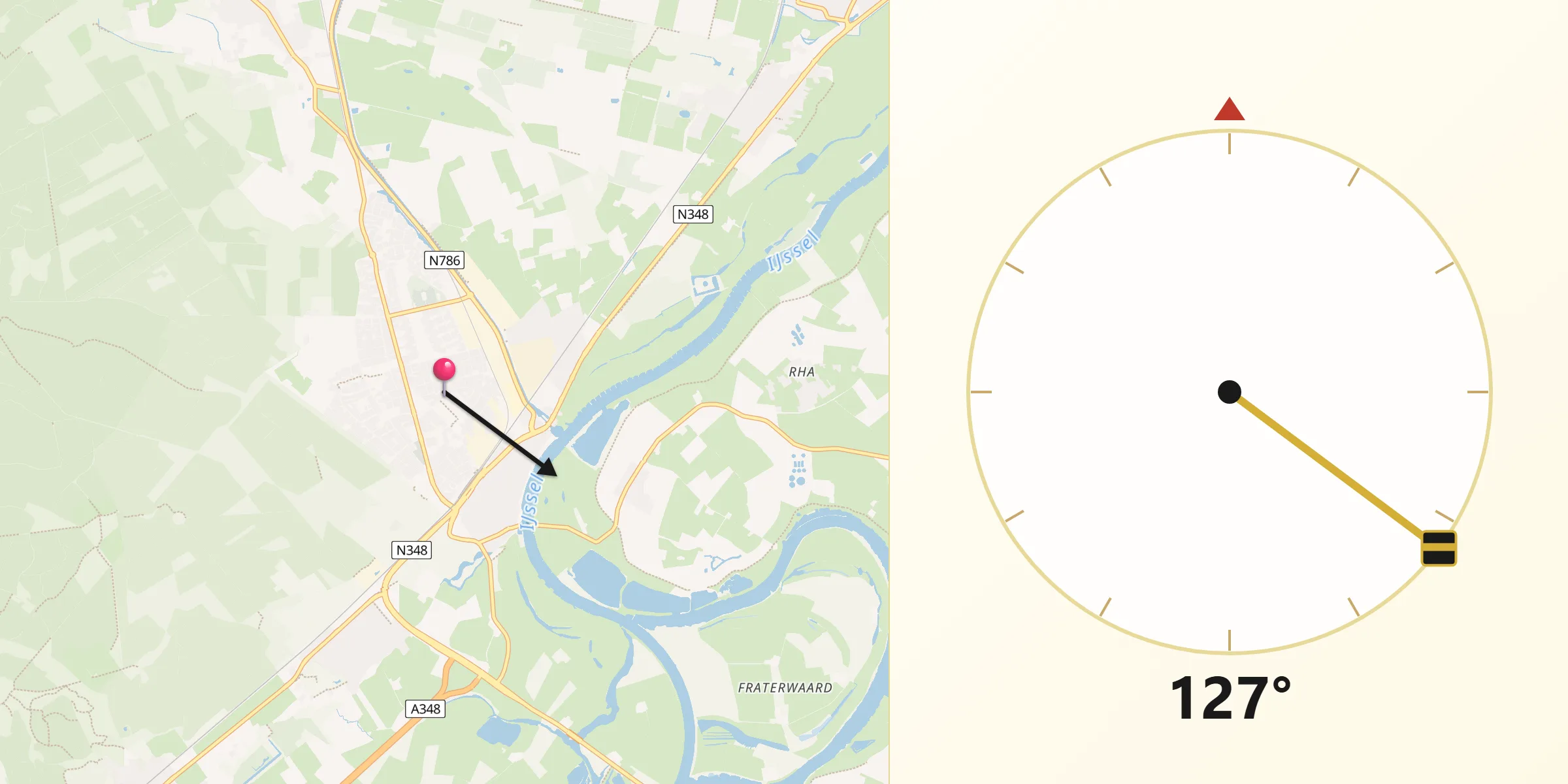 Qibla Richting vanaf Dieren