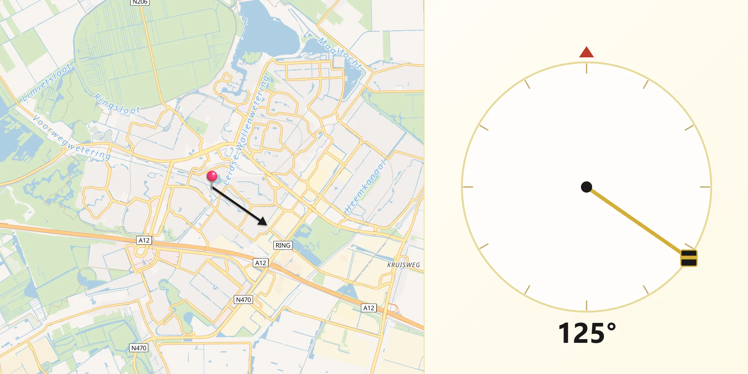 Kierunek Qibla z Zoetermeer