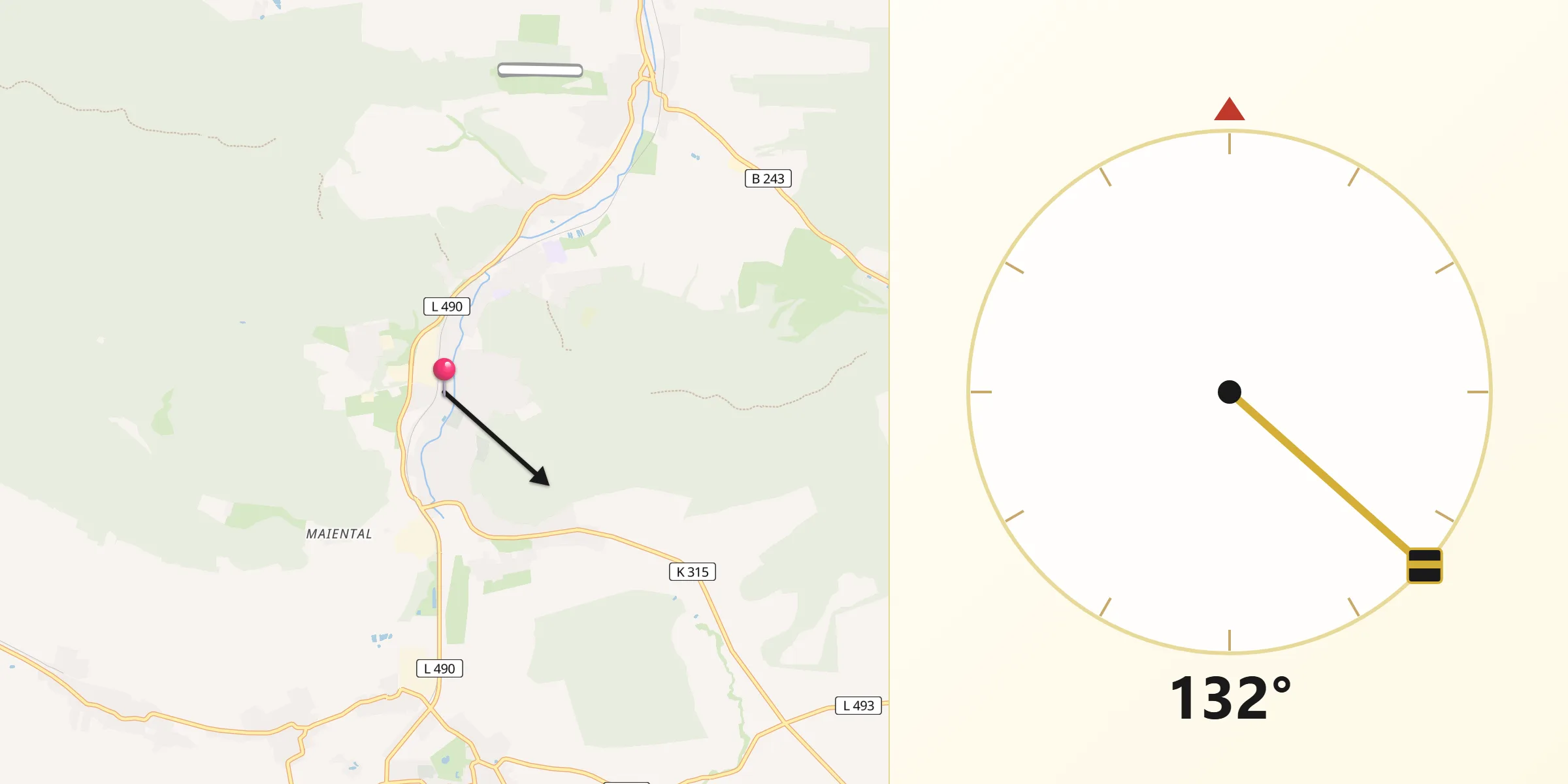 Qibla-Richtung von Bad Salzdetfurth