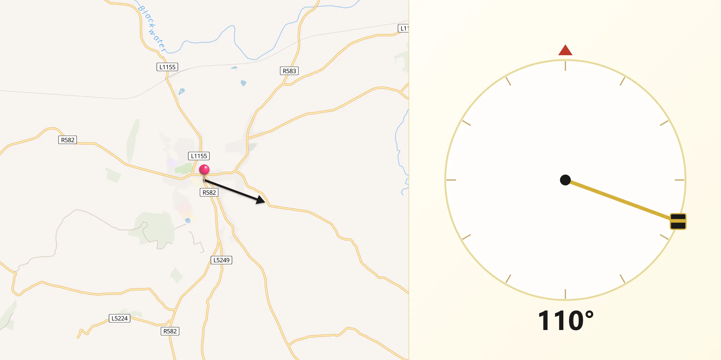 Qibla Direction from Millstreet