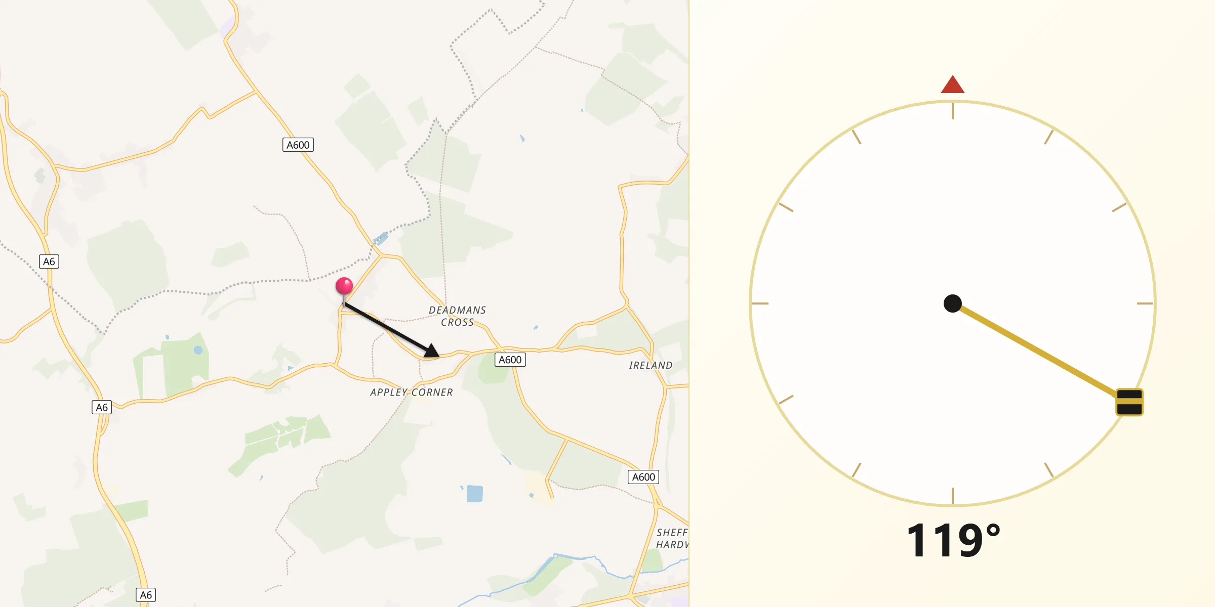Qibla Direction from Haynes
