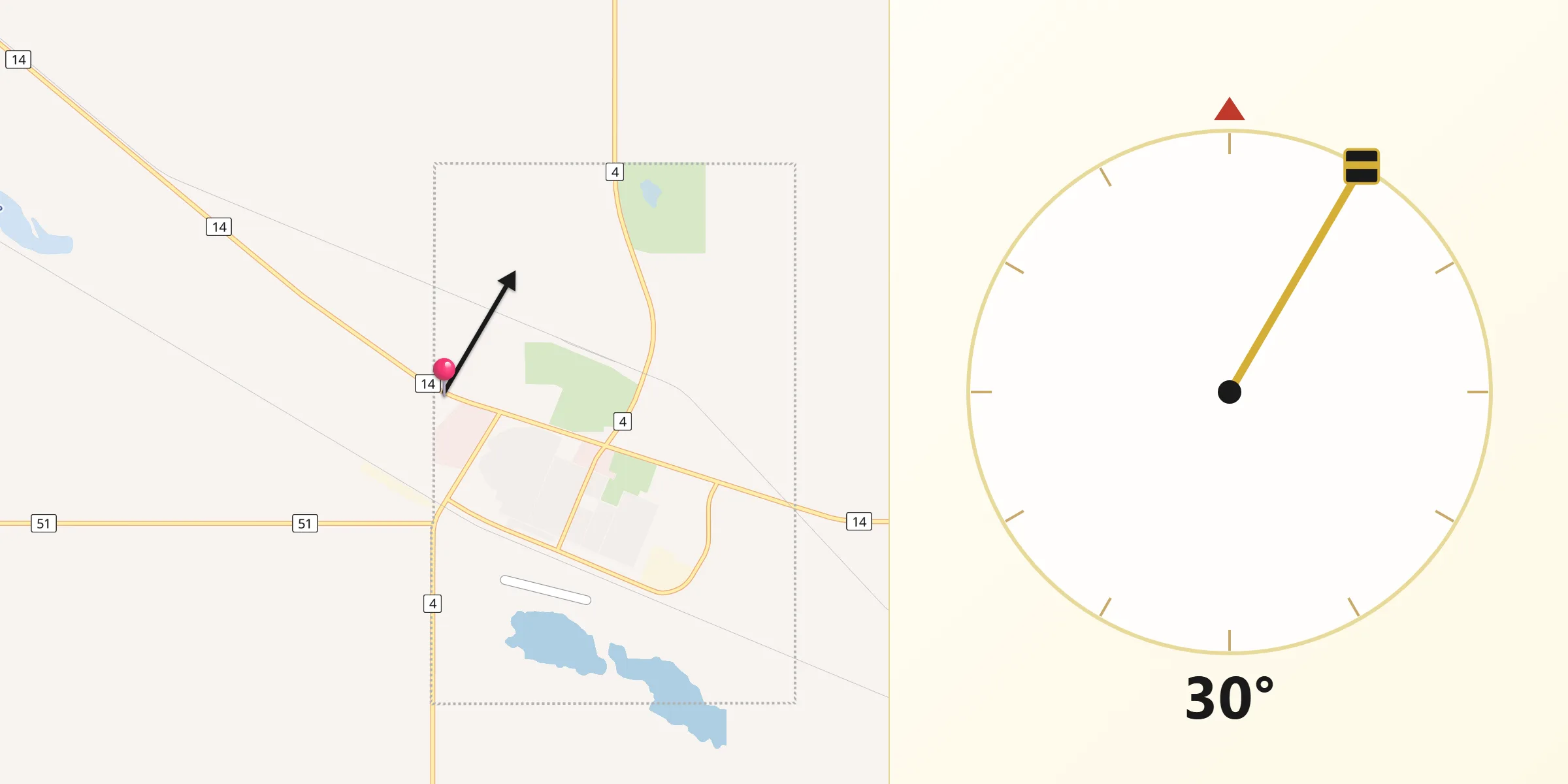 Qibla Direction from Biggar