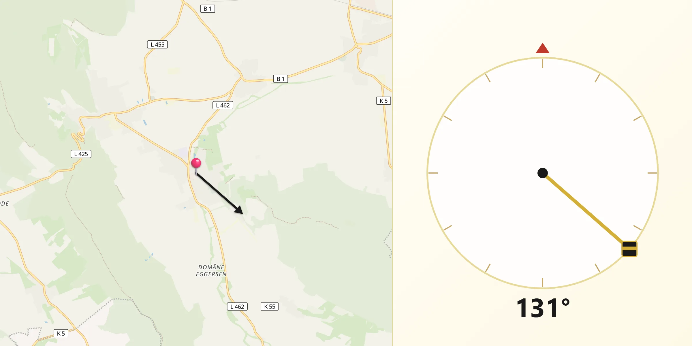 Qibla-Richtung von Salzhemmendorf