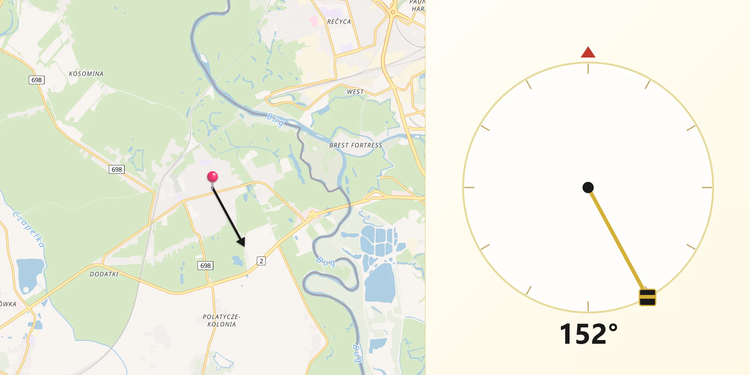 Kierunek Qibla z Terespol