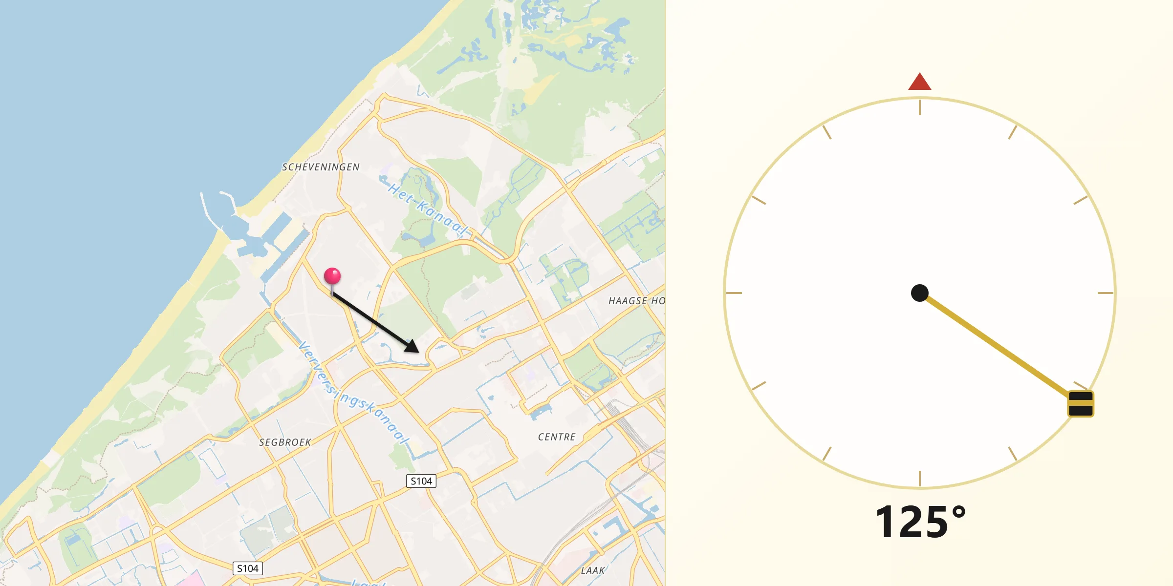 Qibla Richting vanaf Statenkwartier