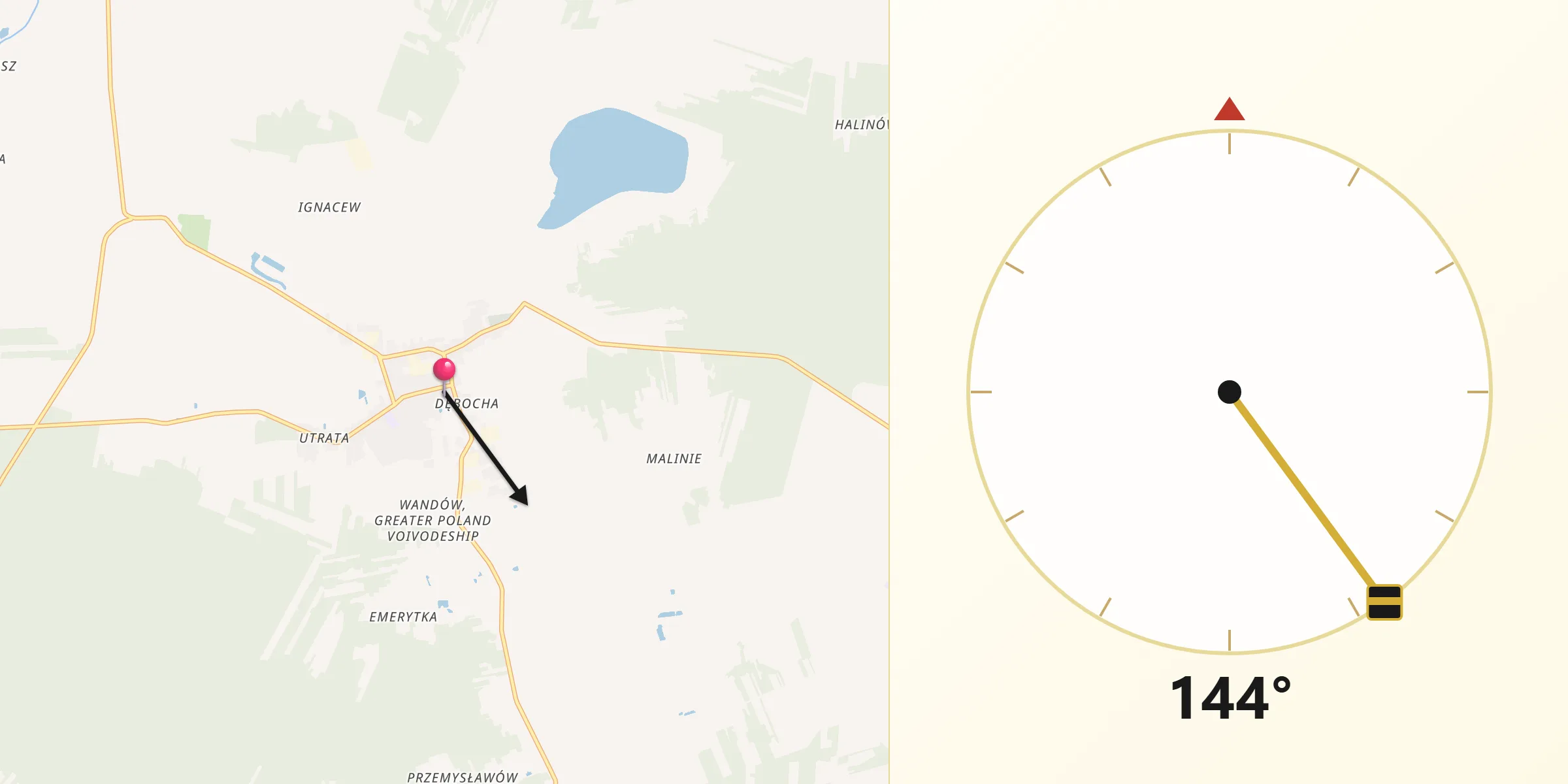 Kierunek Qibla z Władysławów