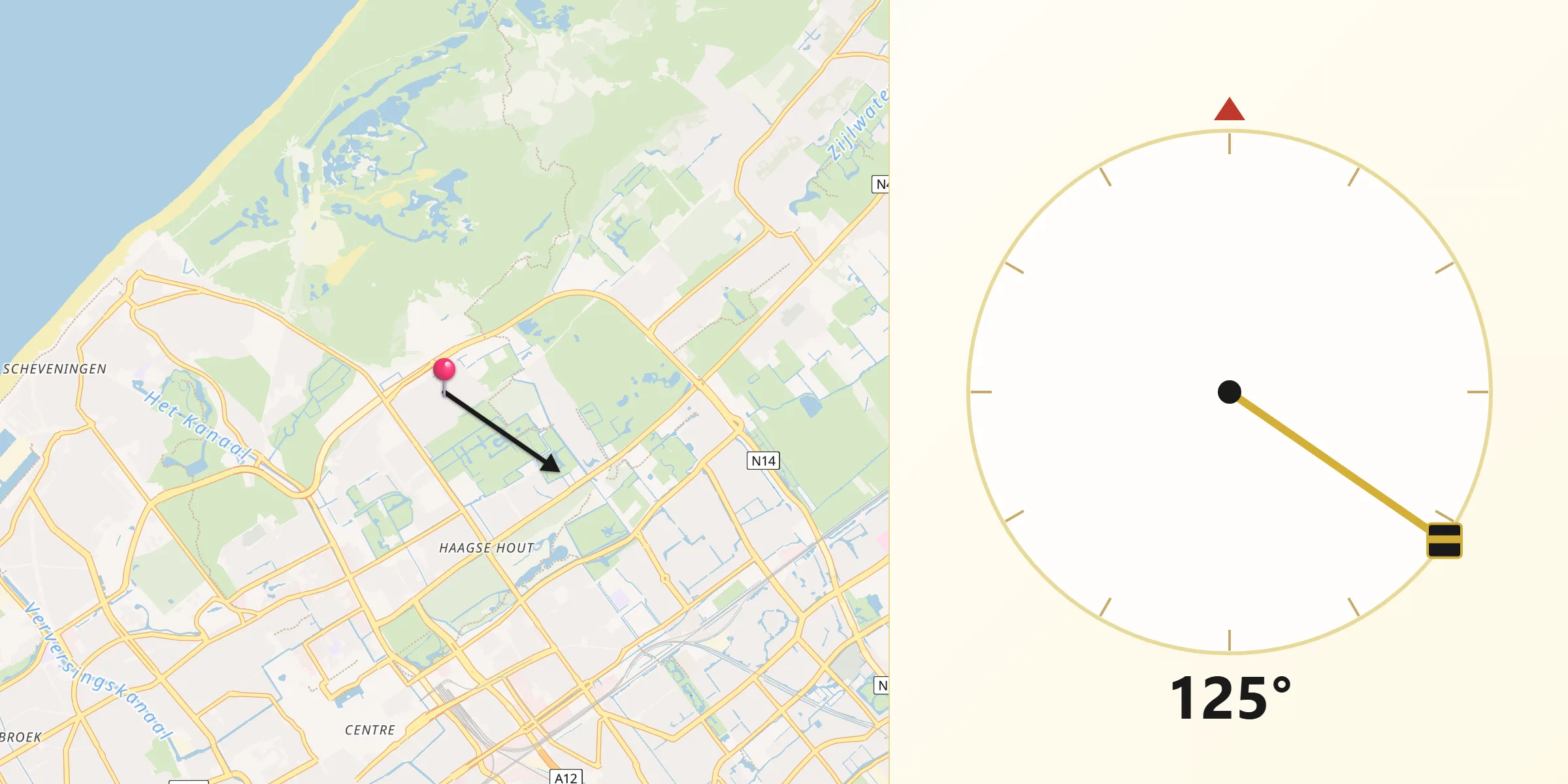 Qibla Richting vanaf Duinzigt