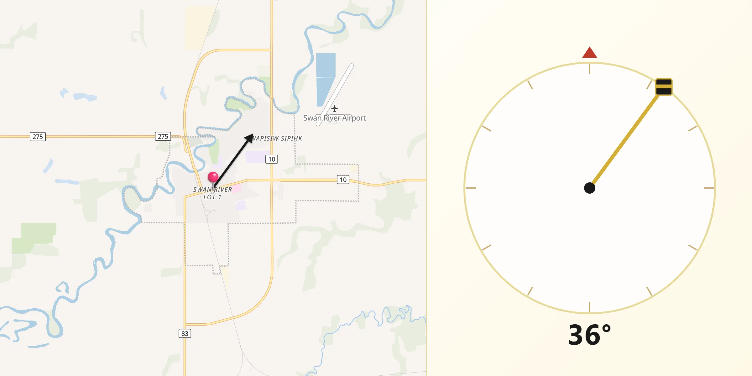 Qibla Direction from Swan River