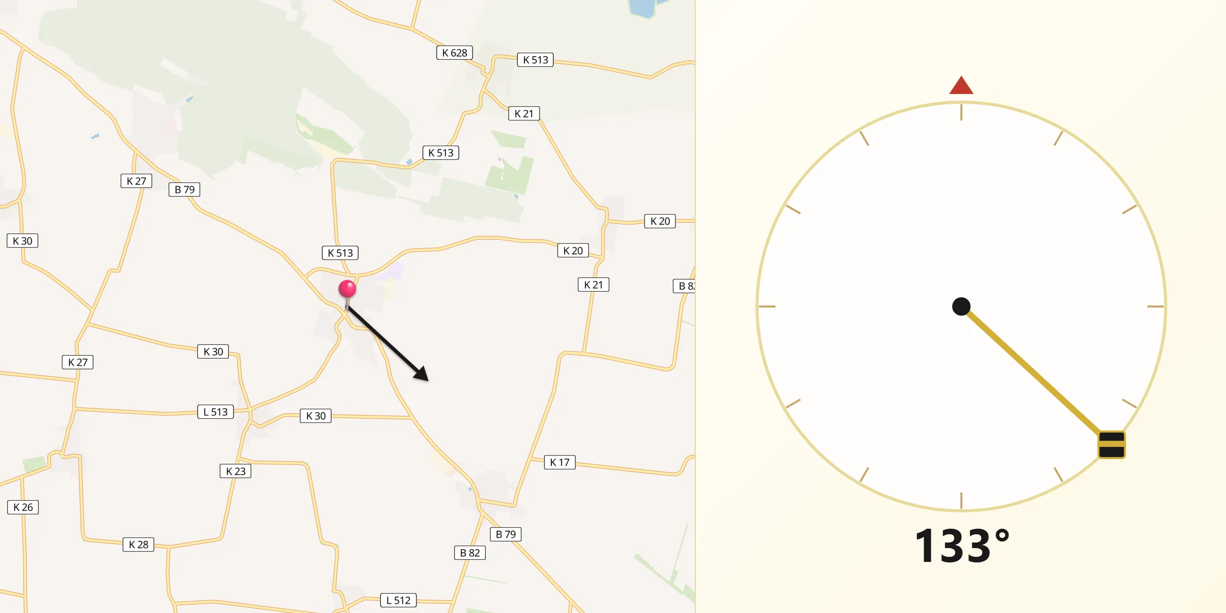 Qibla-Richtung von Remlingen