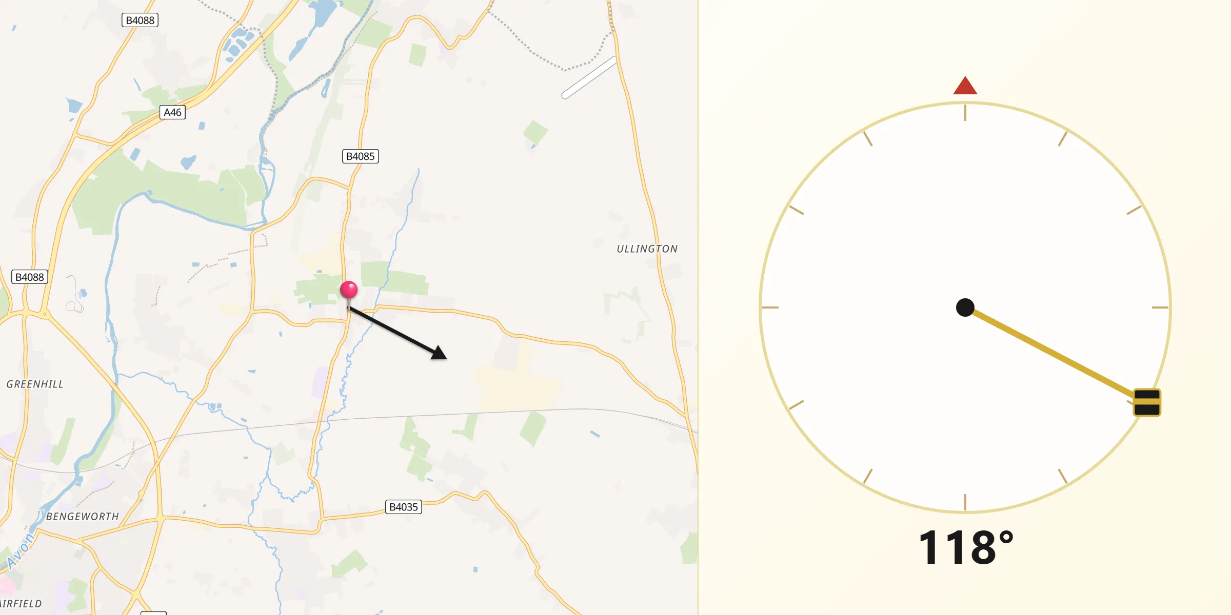 Qibla Direction from South Littleton