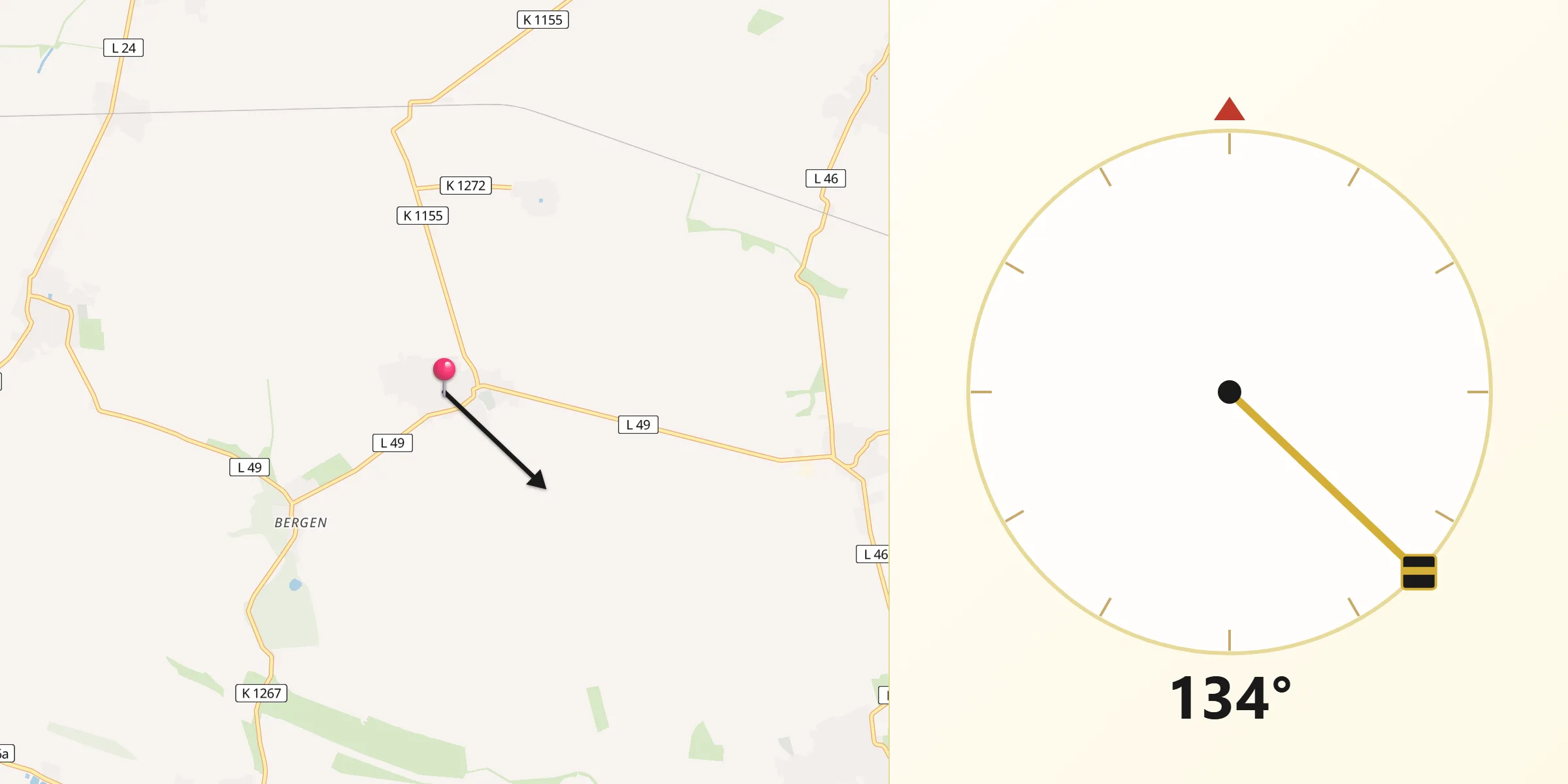 Qibla-Richtung von Groß Rodensleben