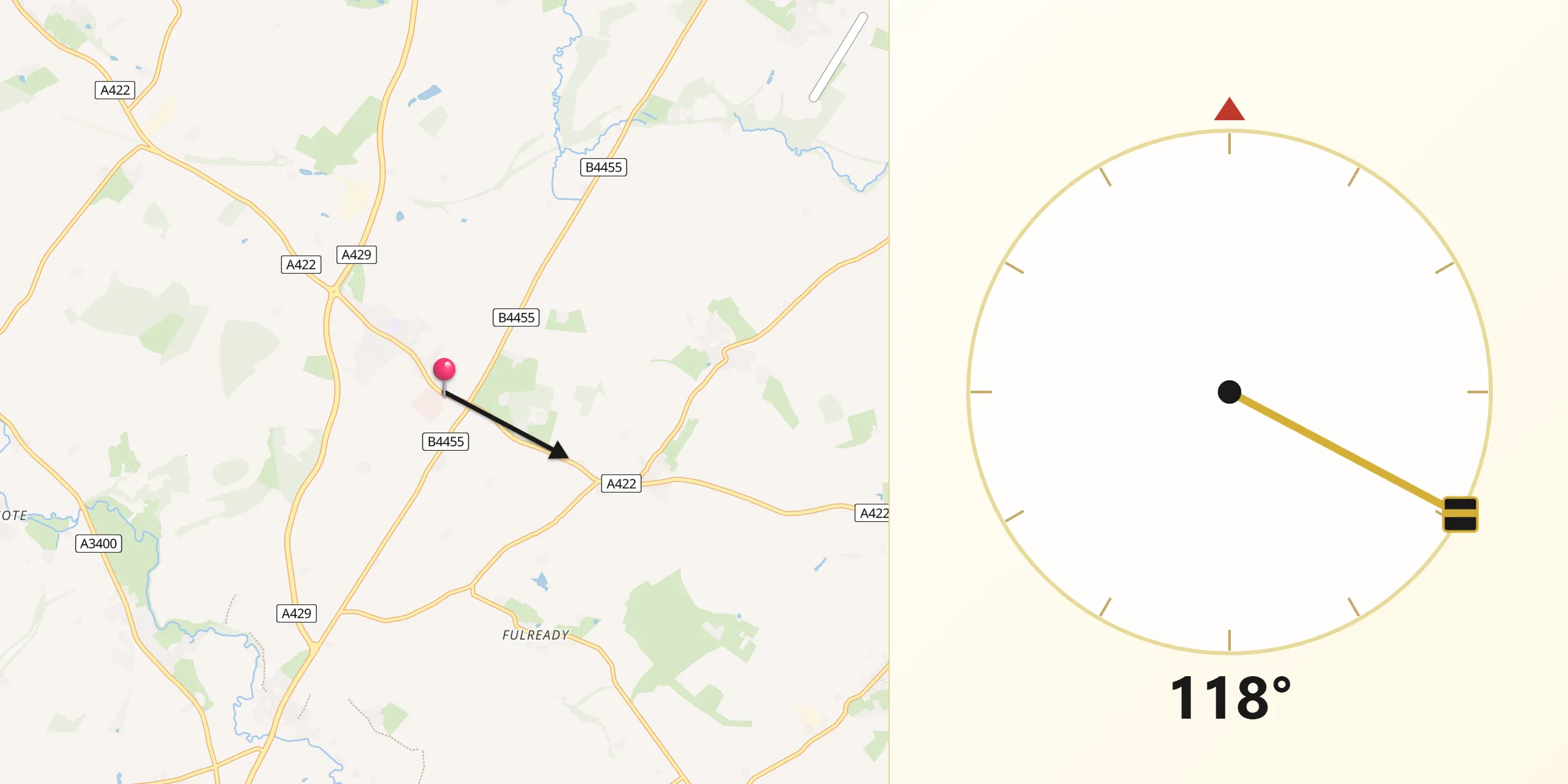 Qibla Direction from Eattington