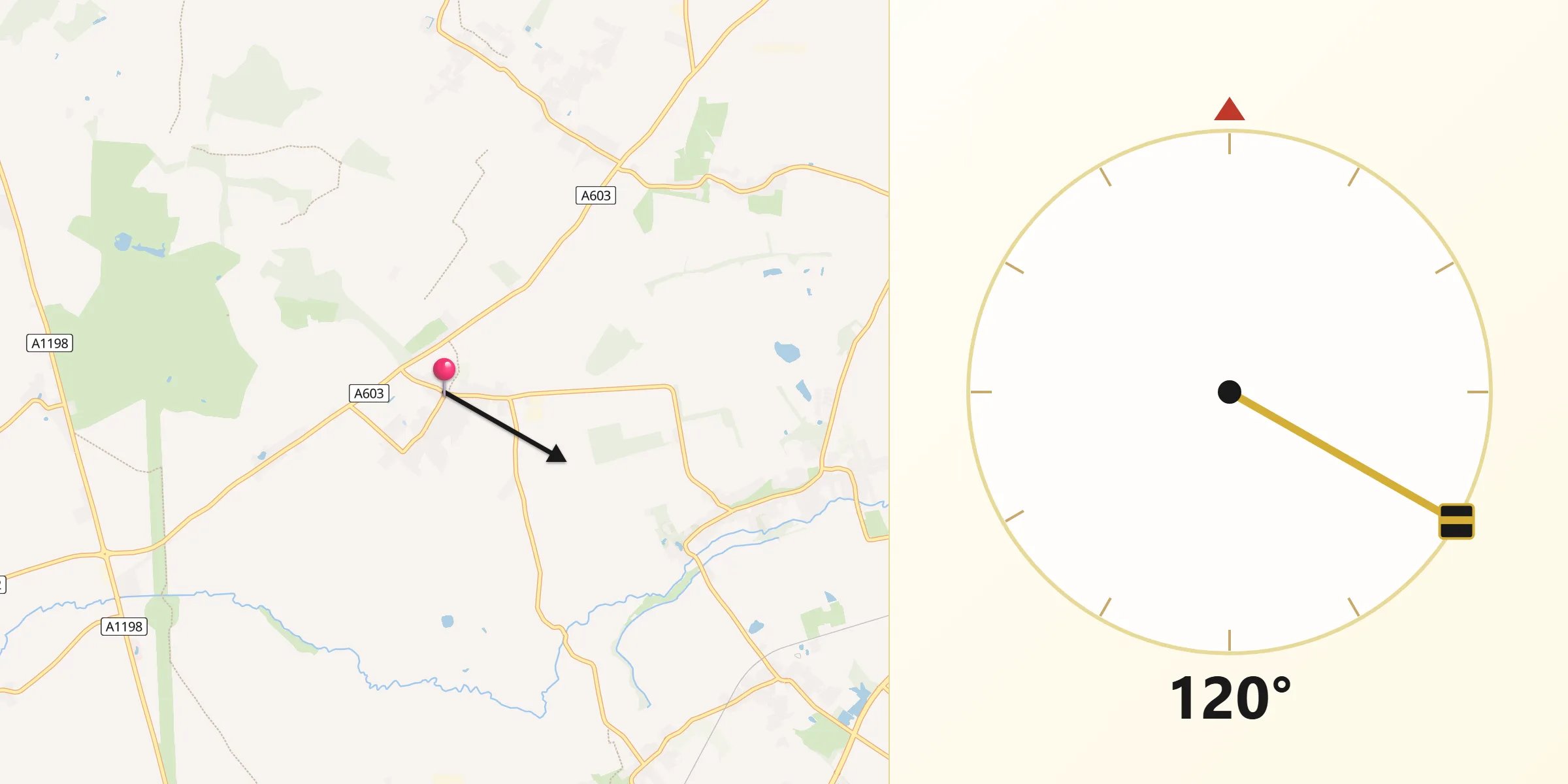 Qibla Direction from Orwell