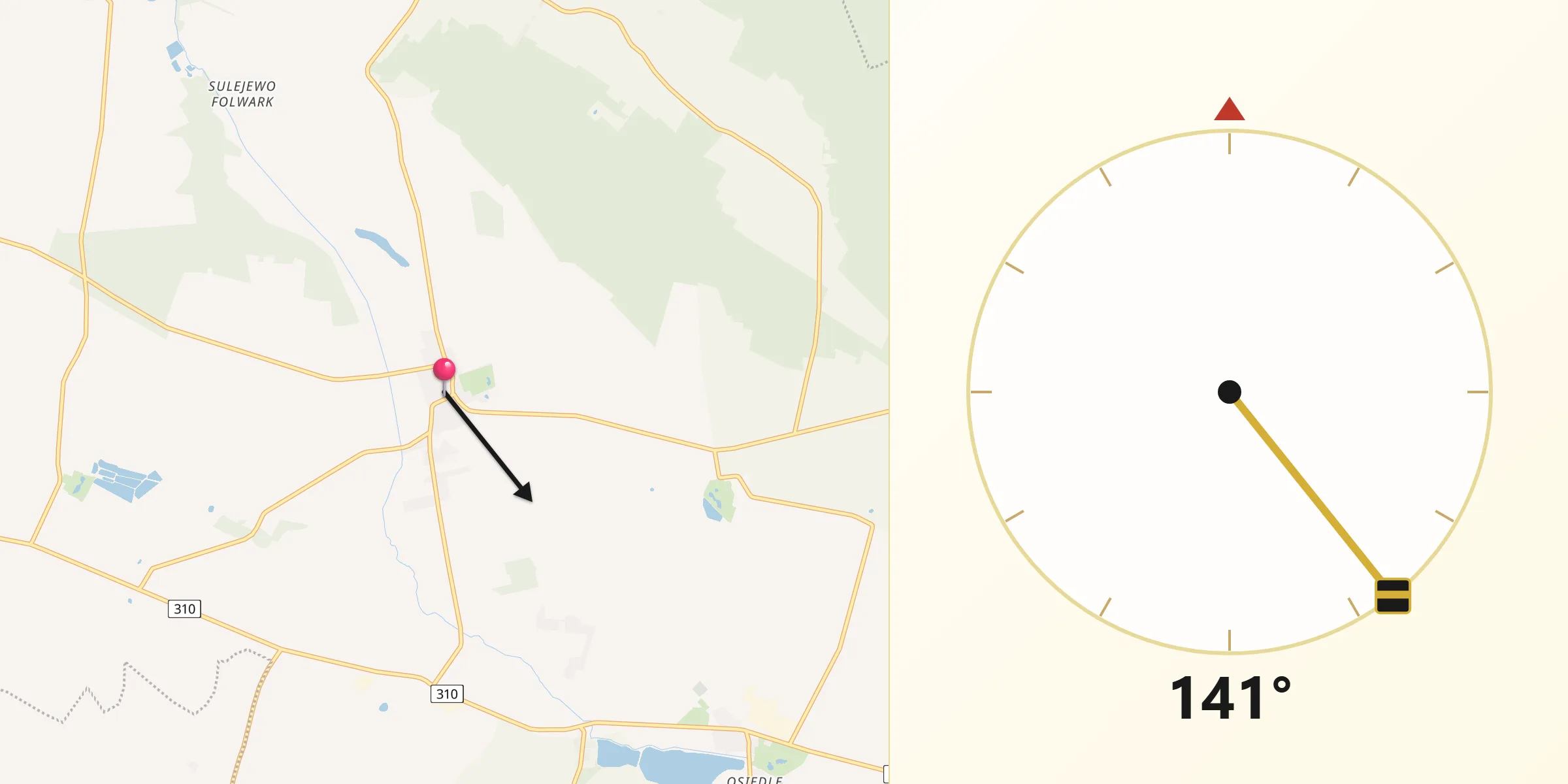 Kierunek Qibla z Brodnica
