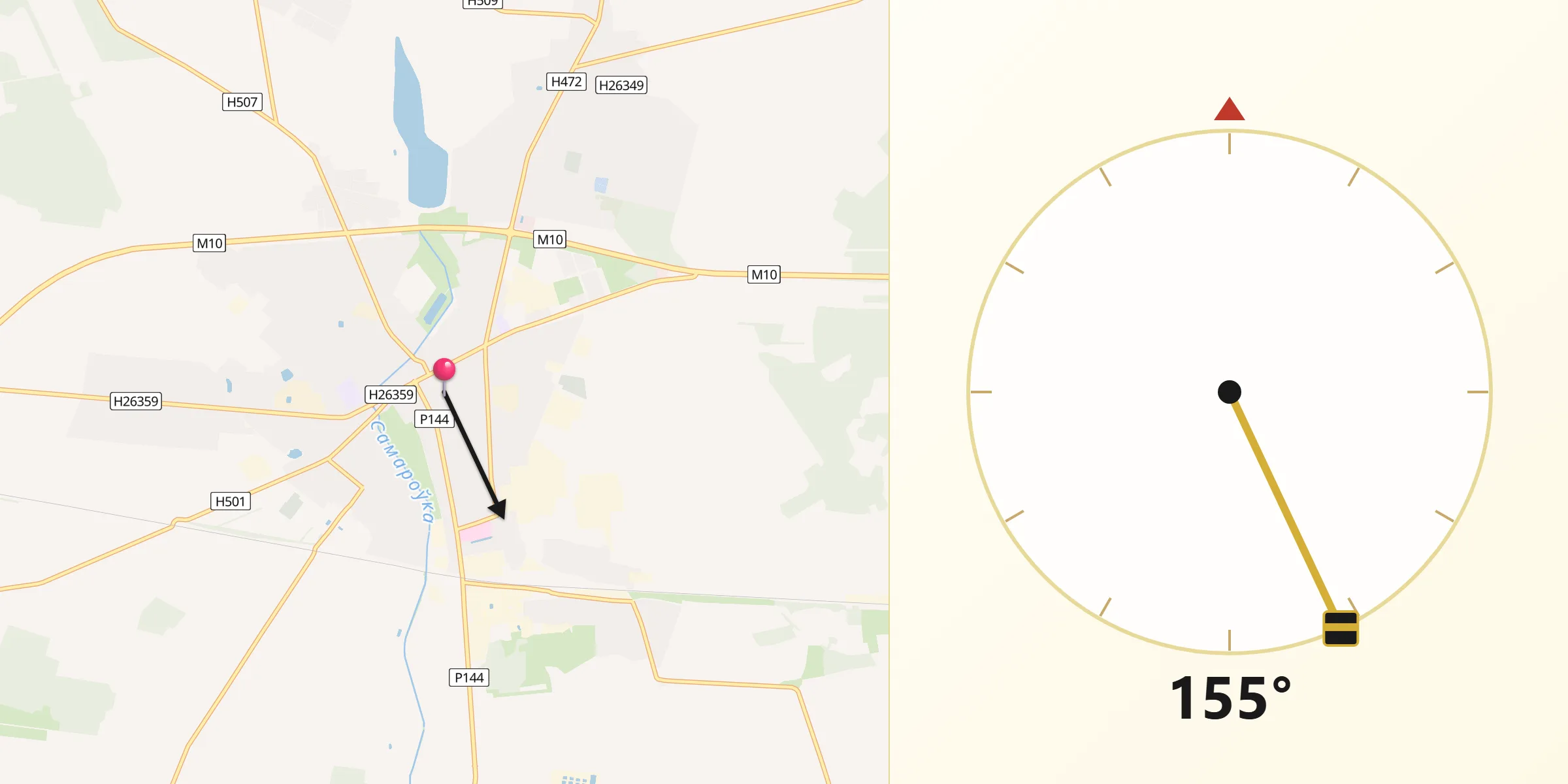 Направление Киблы из Ivanava
