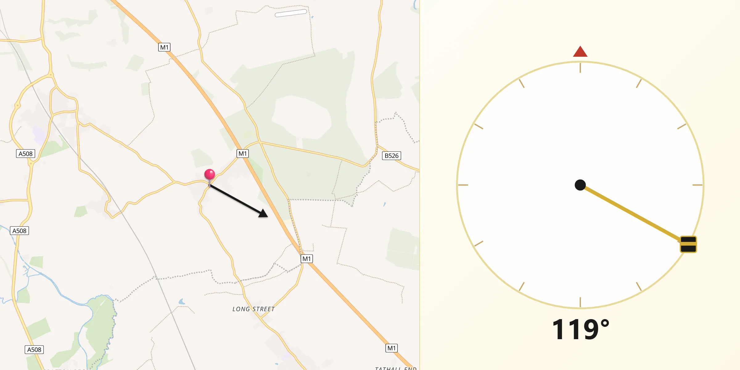 Qibla Direction from Hartwell