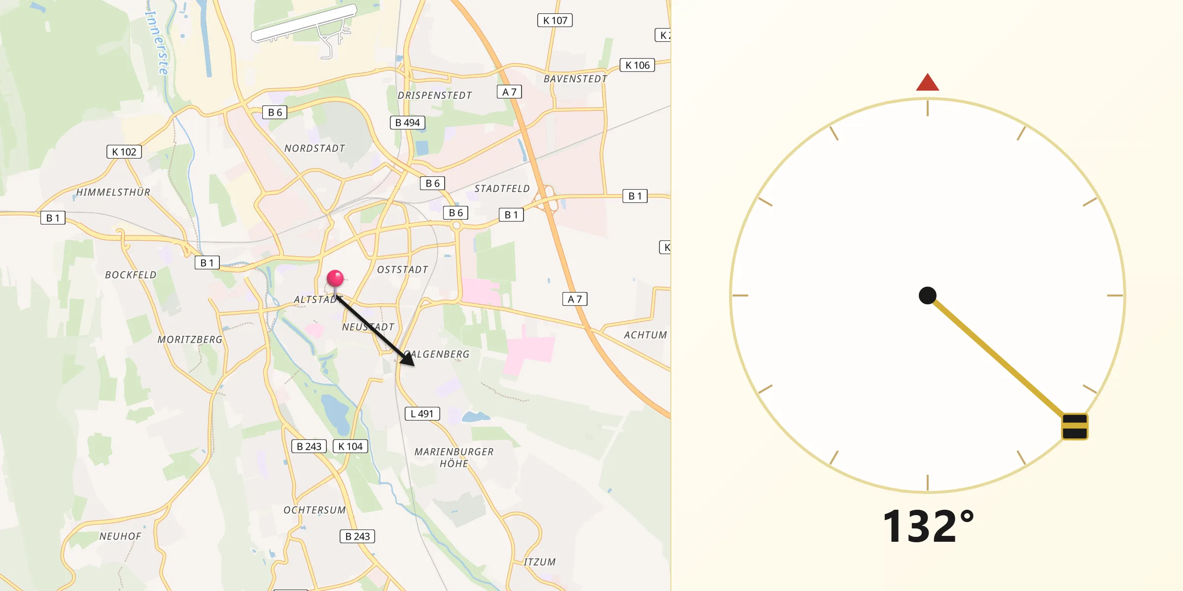 Kierunek Qibla z Hildesheim