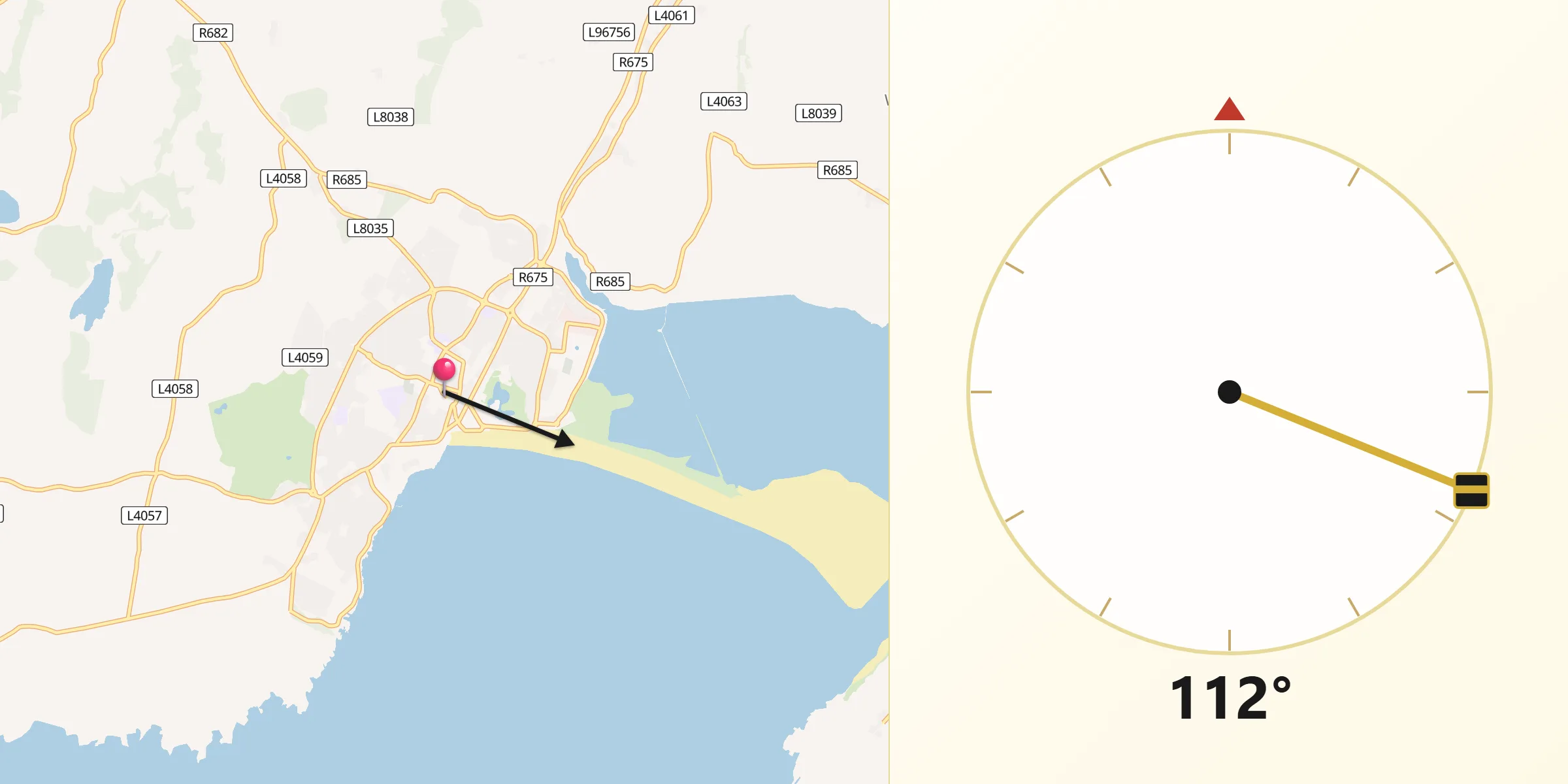 Qibla Direction from Trá Mhór