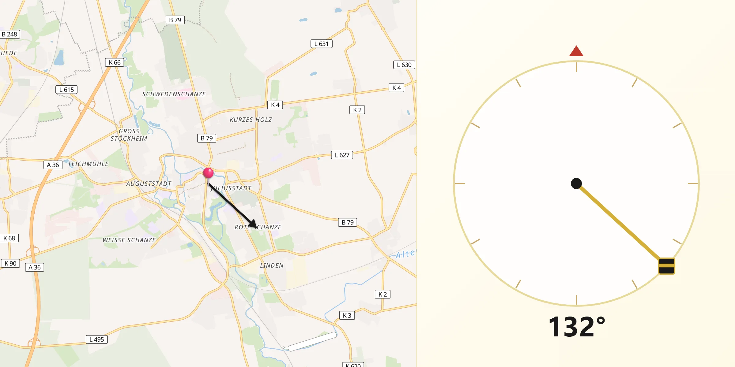 Wolfenbüttel şehrinden Kıble Yönü
