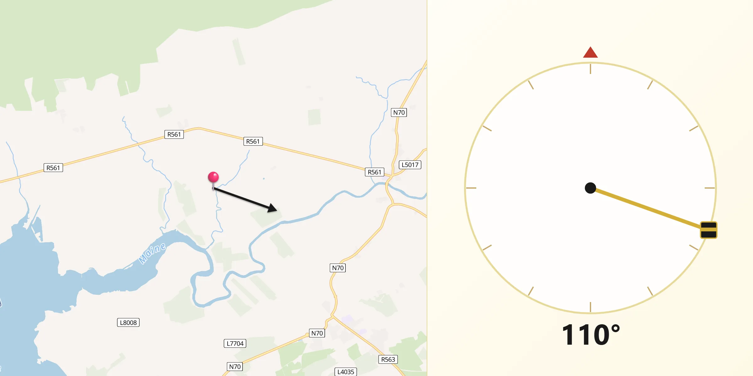 Qibla Direction from Ciarraí