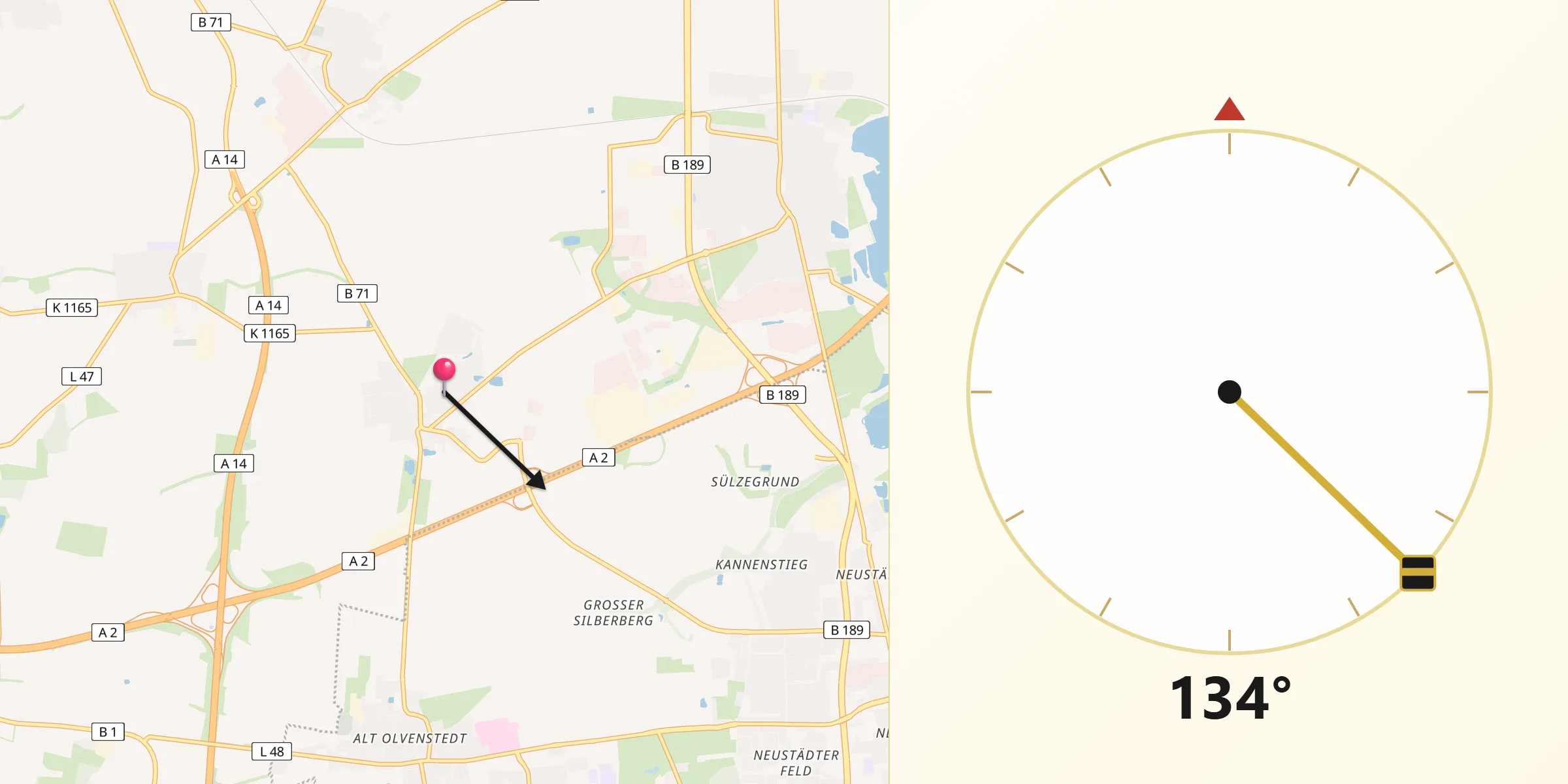 Qibla-Richtung von Ebendorf