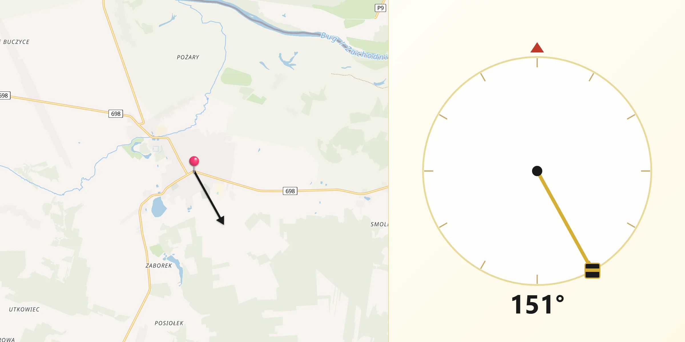 Kierunek Qibla z Janów Podlaski