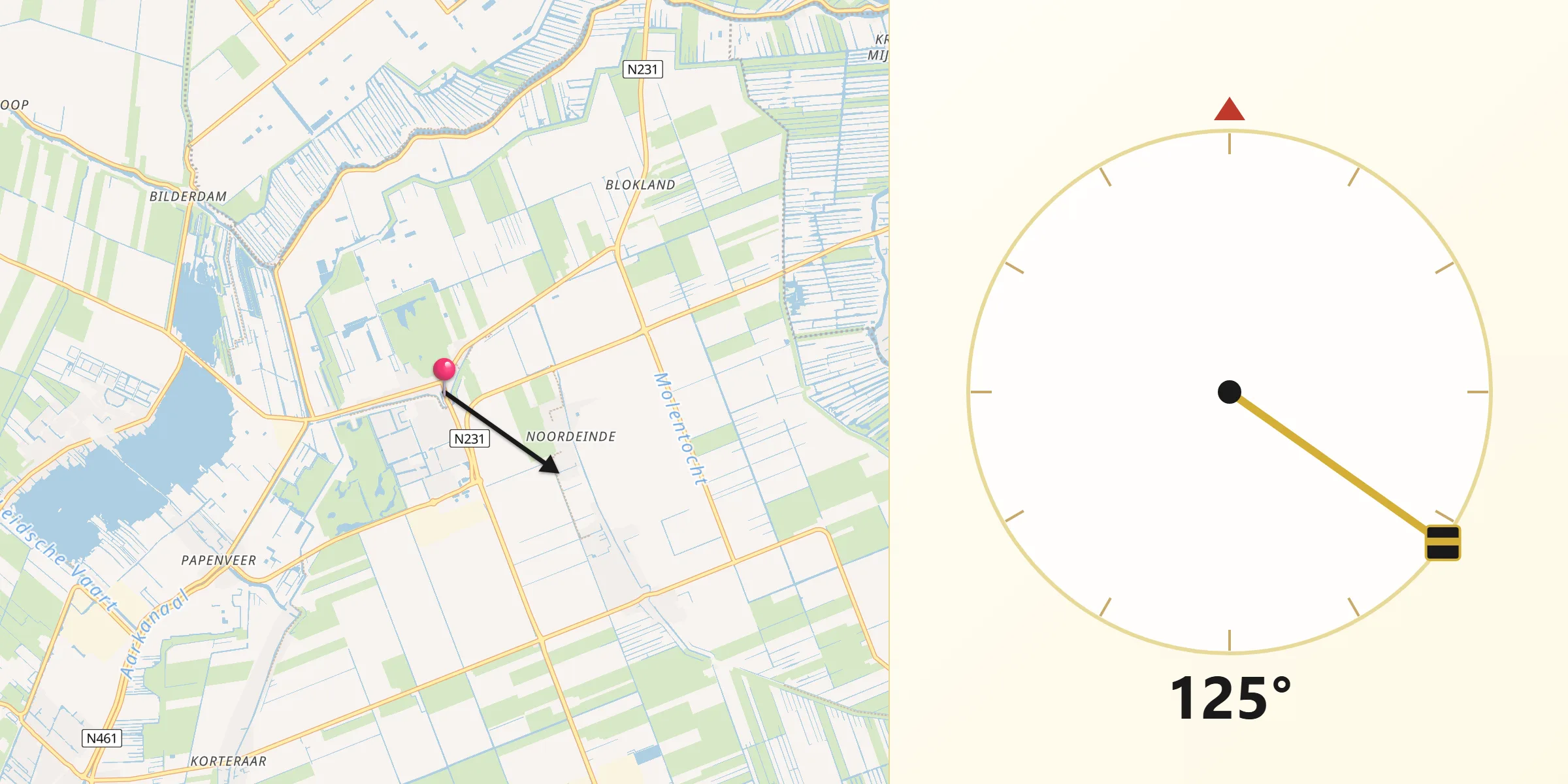Qibla Richting vanaf Nieuwveen