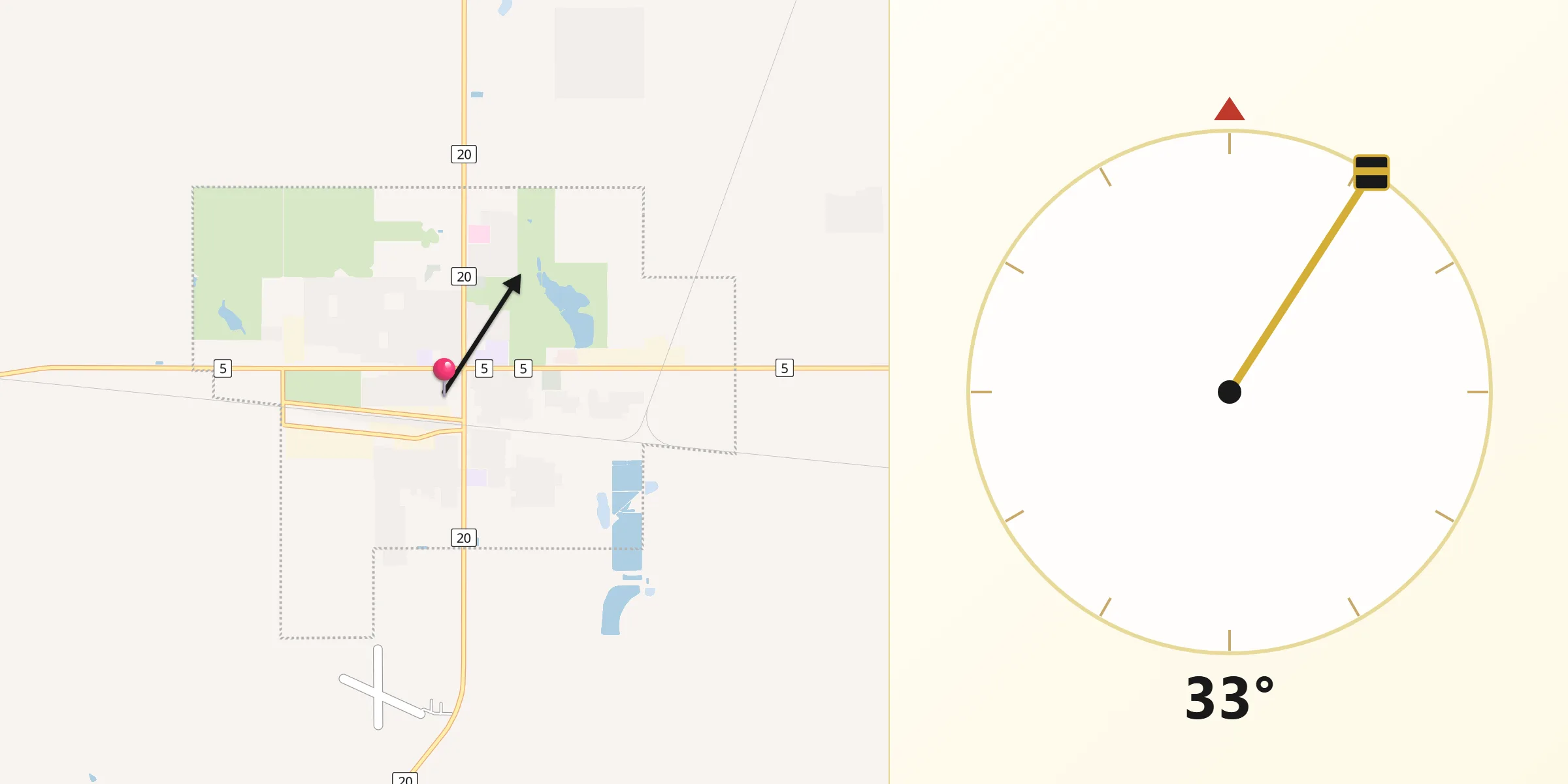 Qibla Direction from Humboldt