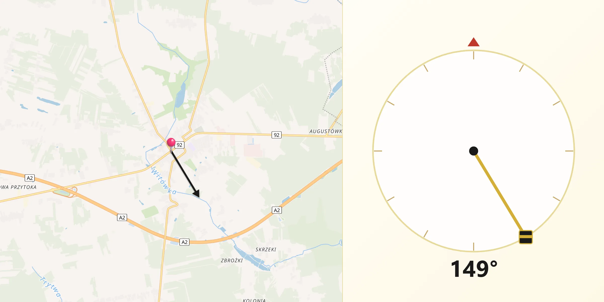 Kierunek Qibla z Kałuszyn