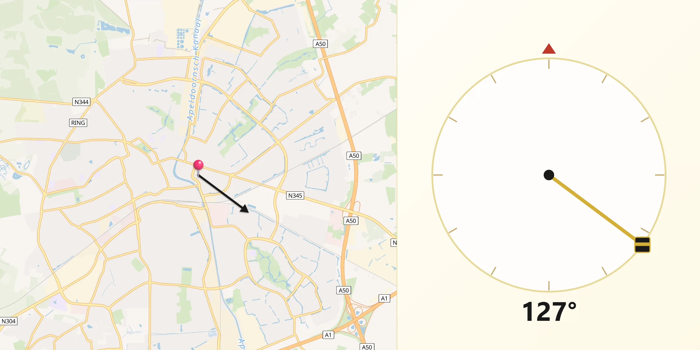 Qibla Richting vanaf Welgelegen