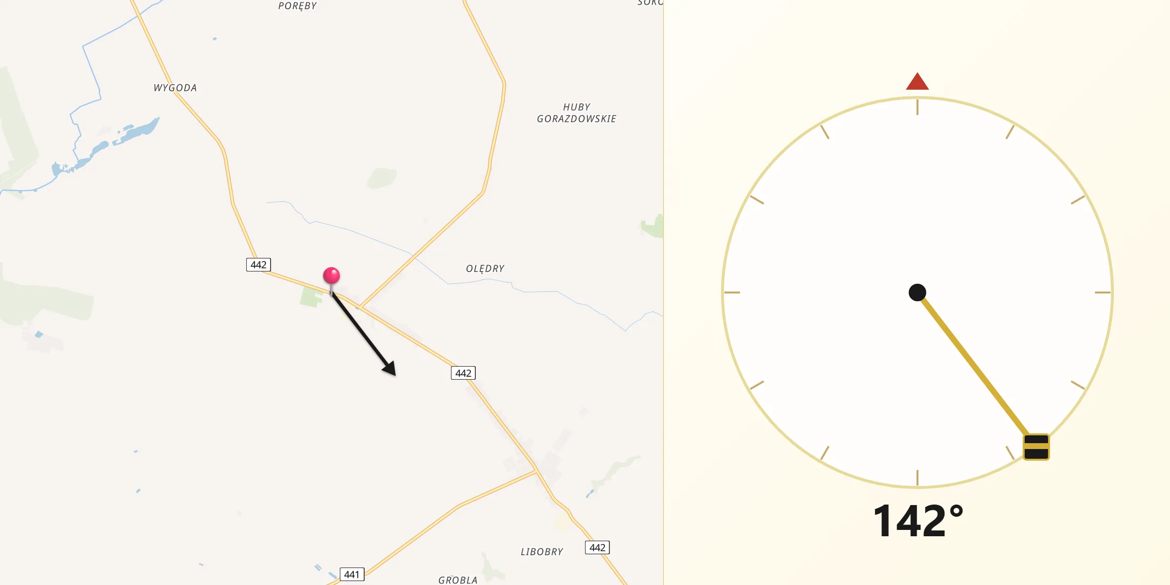 Kierunek Qibla z Kołaczkowo