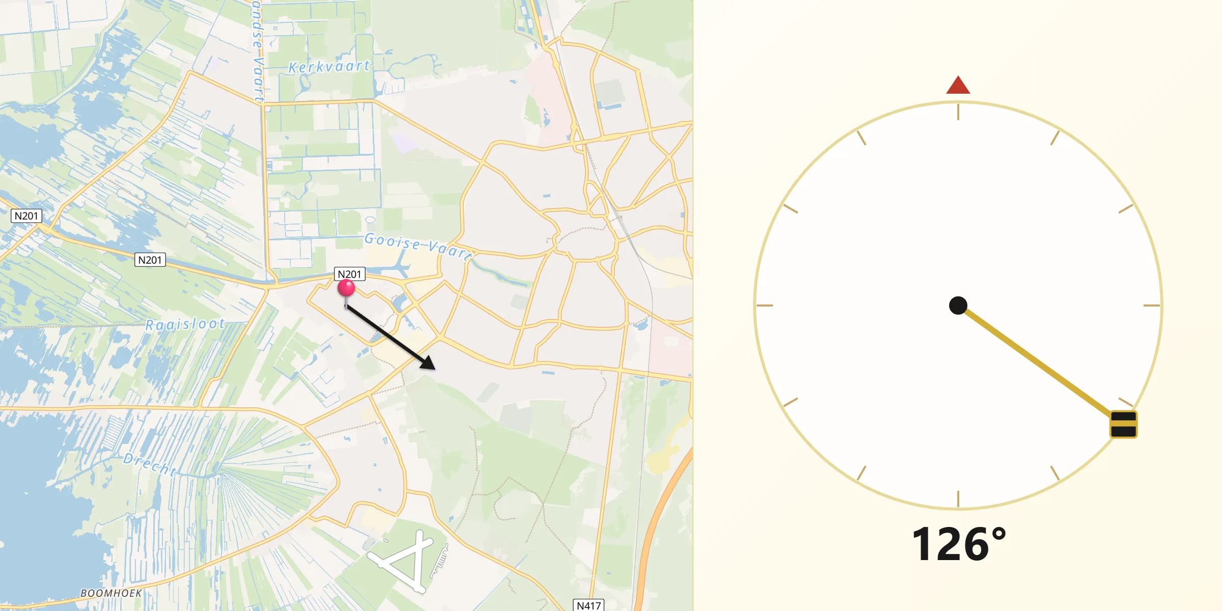 Qibla Richting vanaf Kerkelanden